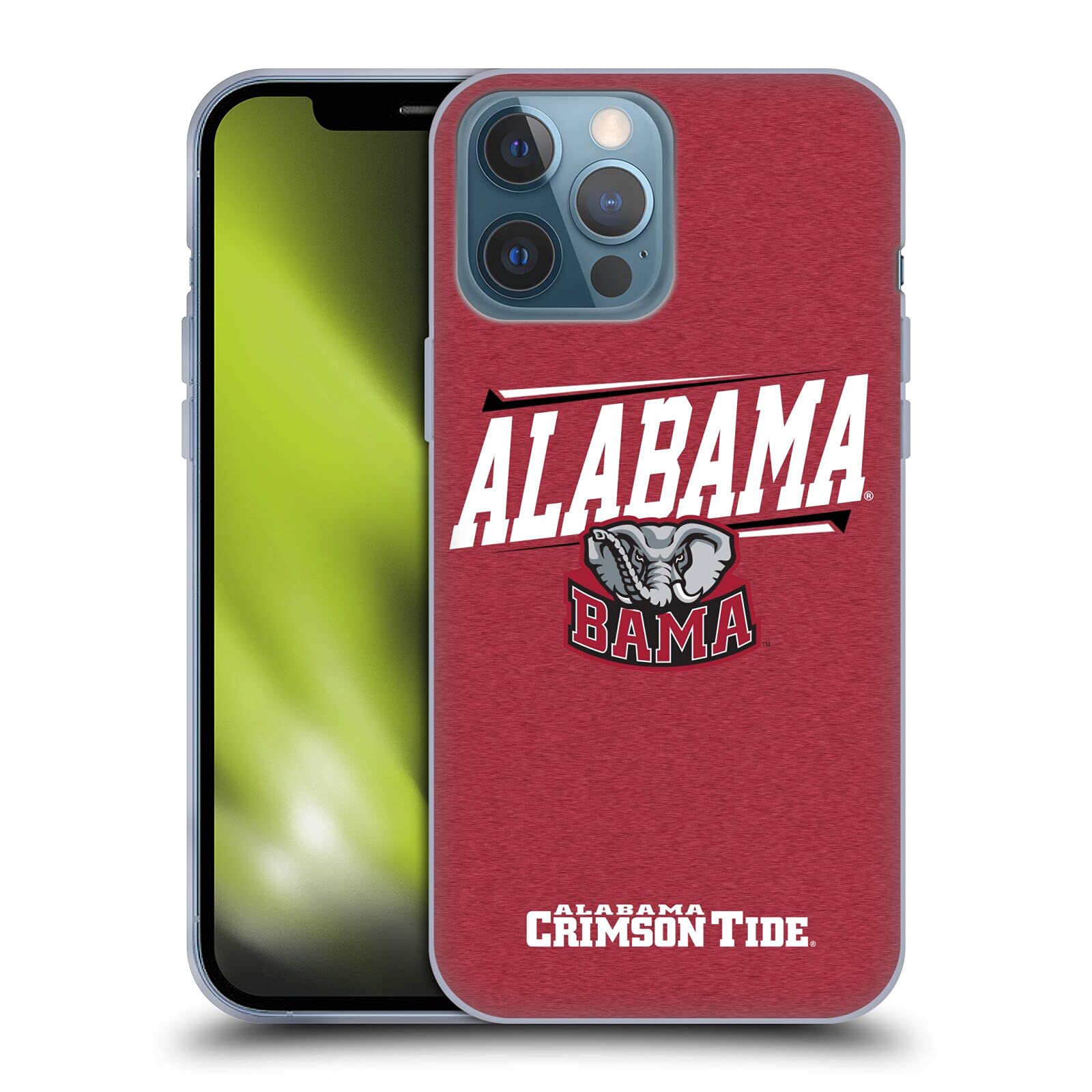 Official University of Alabama UA iPhone 13 Pro Max Case - Double Bar Soft Gel Phone Cover with Licensed Design | Perfect for Game Days, School Pride & Bama Fans