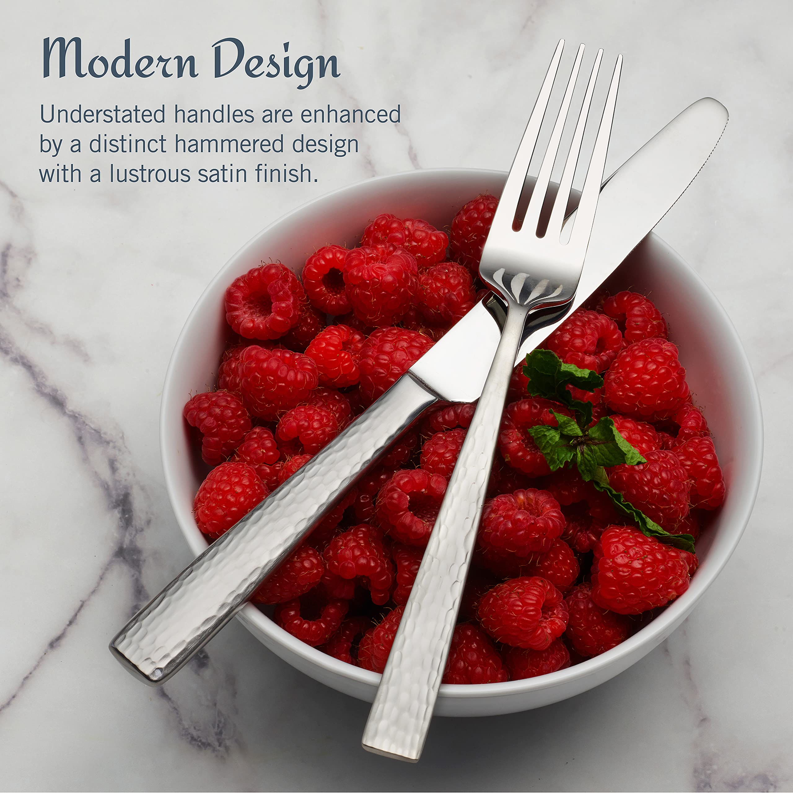 Premium Mikasa Oliver Satin 65-Piece 18/10 Stainless Steel Flatware Set for 12 - Elegant Silverware with Serving Utensils - Perfect for Dinner Parties, Weddings & Formal Dining