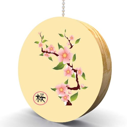 Japanese Sakura Branch Hardwood Oak Ceiling Fan Pull Chain - Elegant Home Decor for Ceiling Fans, Light Fixtures, and Traditional Japanese Style Interiors
