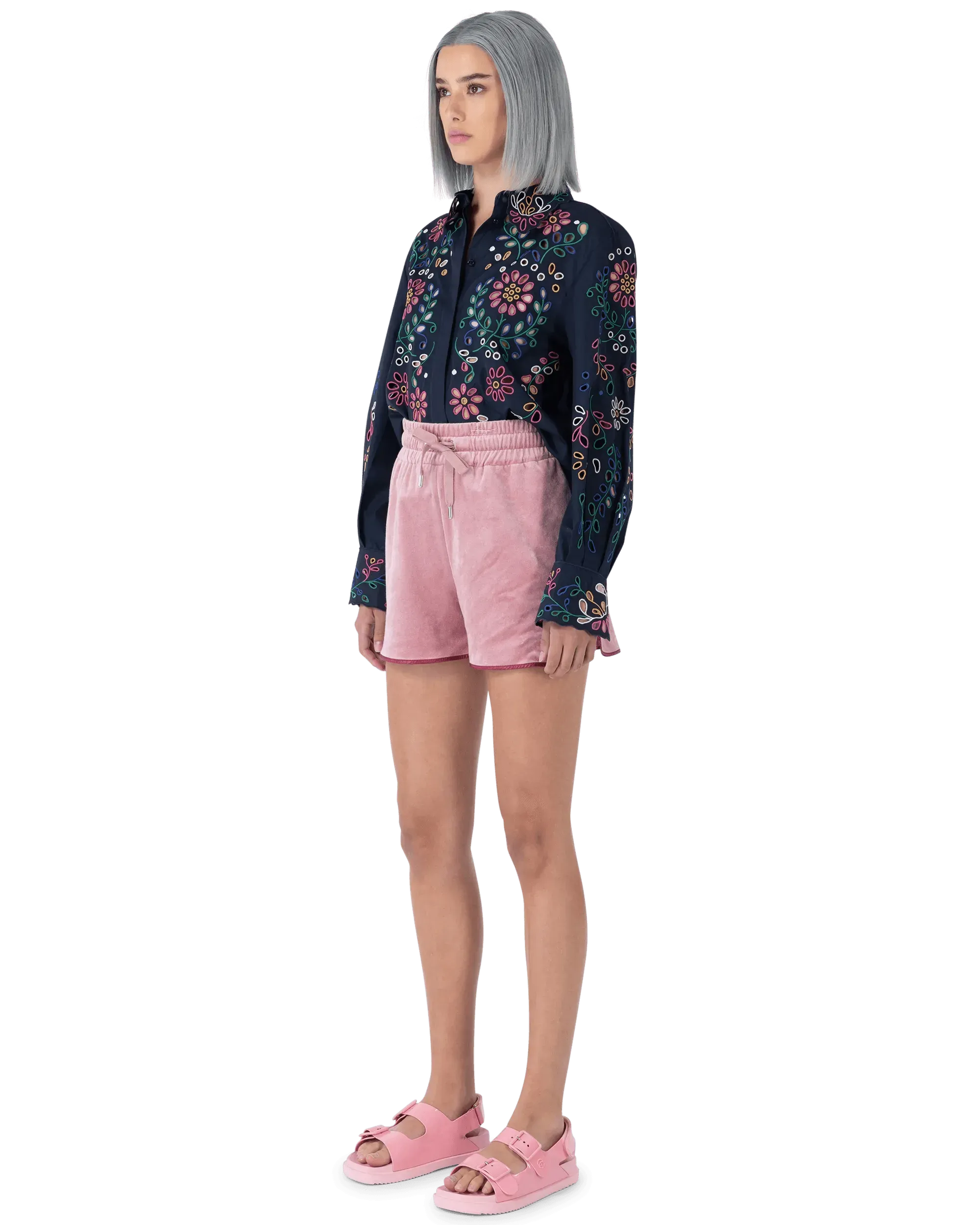 Embroidered Eyelet Shirt for Women - Floral Lace Trim Blouse - Summer Boho Tops - Perfect for Beach, Vacation & Casual Outfits