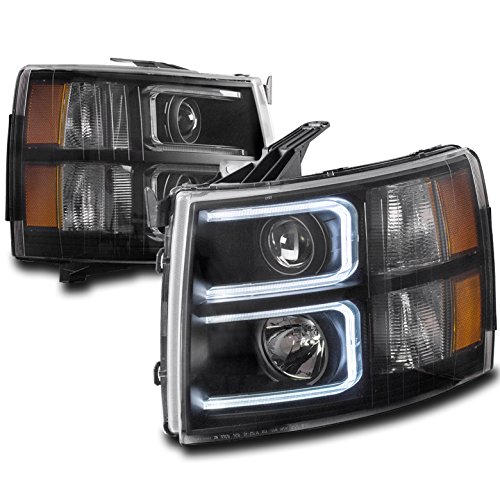 2007-2013 Chevy Silverado 1500 & 2007-2014 2500HD/3500HD LED Projector Headlights - Black Housing - High Performance Lighting for Night Driving & Off-Road Adventures