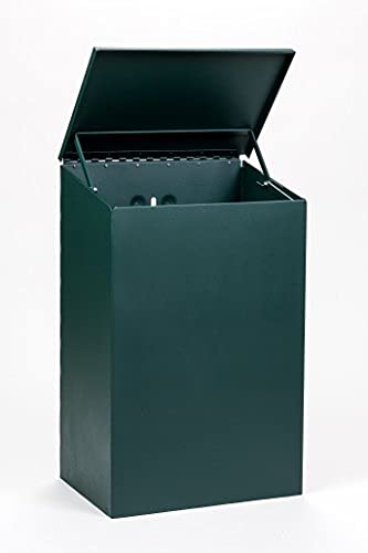 Premium Dog Waste Station with MittN Bag™ System - Square Matte Green Can for Parks, Yards & Public Spaces | Eco-Friendly Pet Waste Disposal Solution