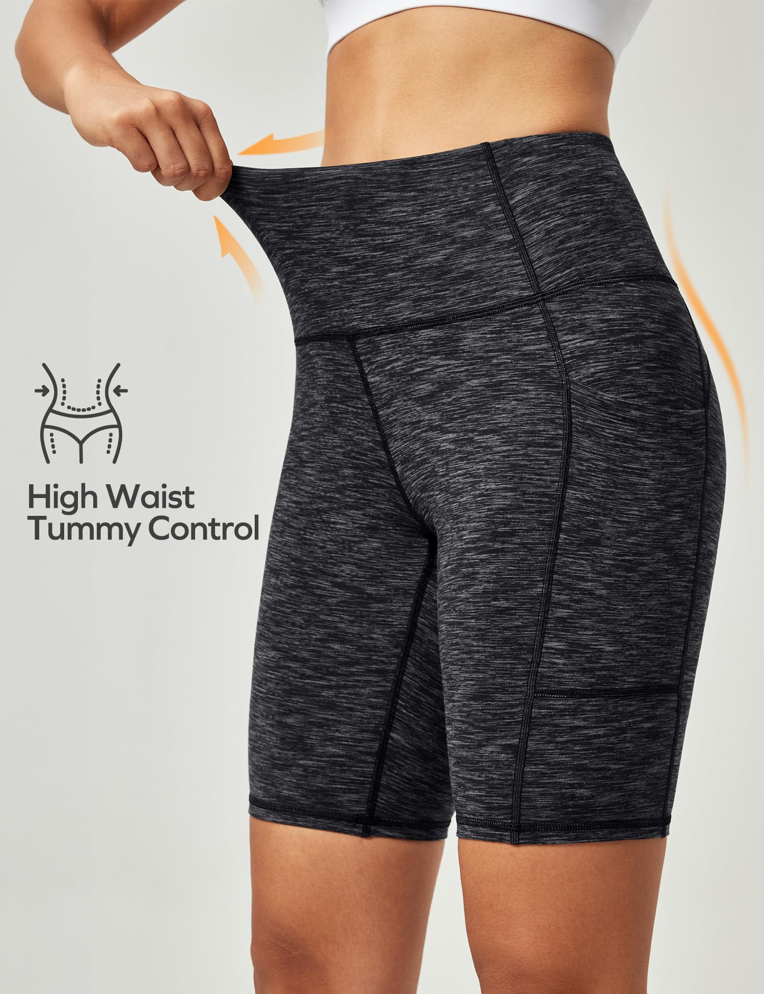 Ewedoos Women's High Waisted Biker Shorts - Tummy Control Compression Workout Shorts with 3 Pockets for Gym, Running & Yoga | Perfect for Activewear & Casual Wear