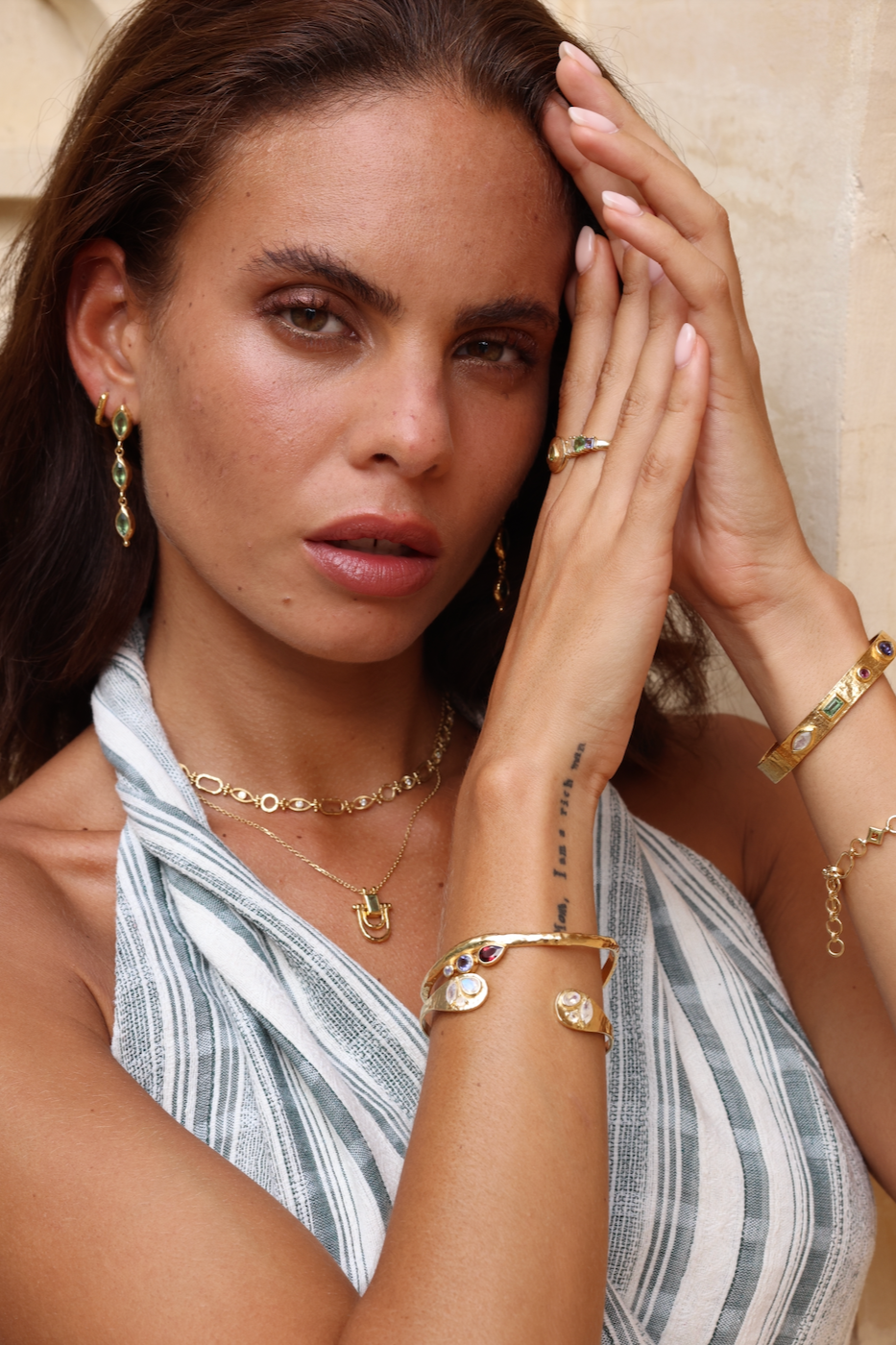 Alessia Moonstone Gold Cuff Bracelet for Women - Elegant Adjustable Bangle with Genuine Moonstone - Perfect for Weddings, Parties & Everyday Wear