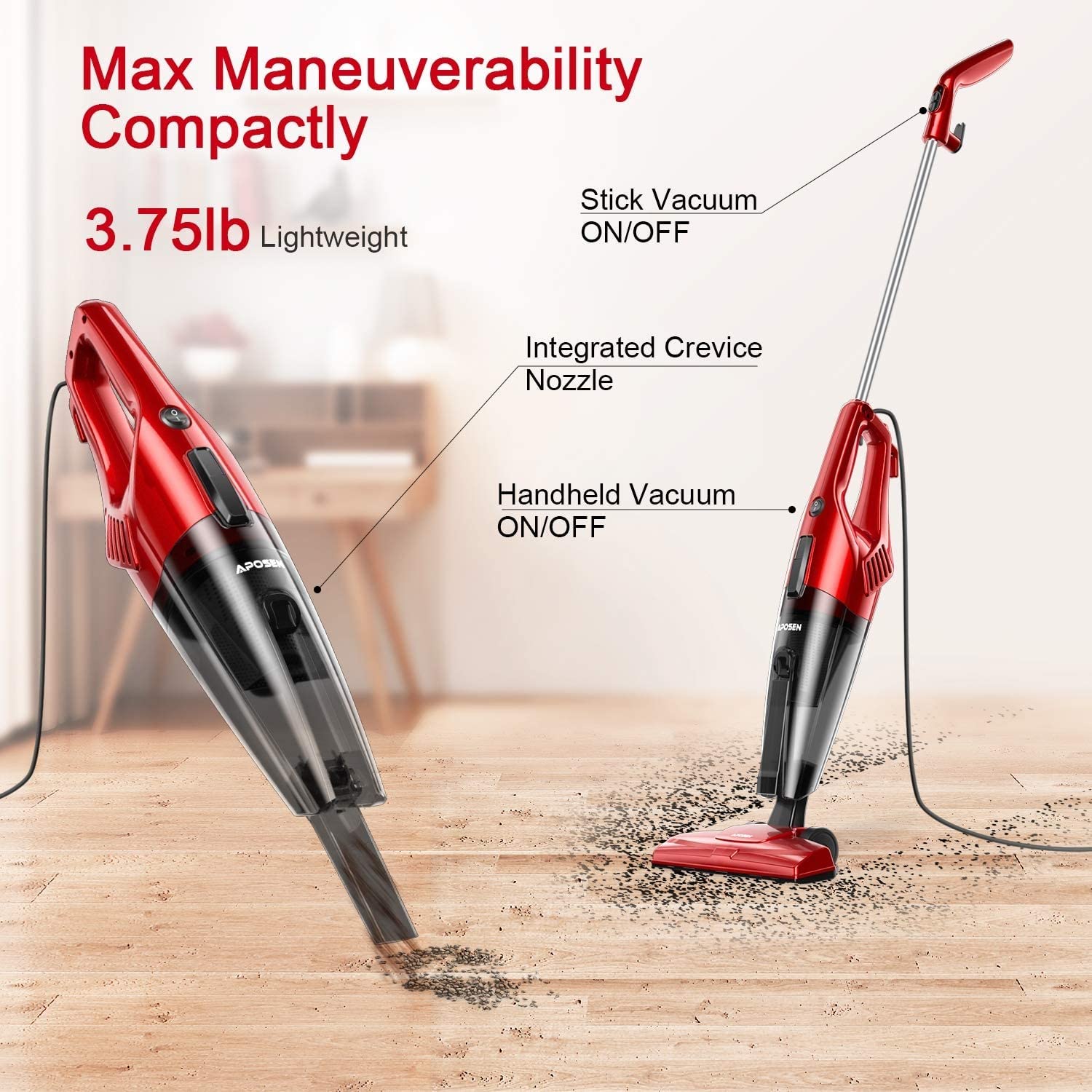 Powerful Handheld Vacuum Cleaner for Home & Car - Multi-Surface Cleaning