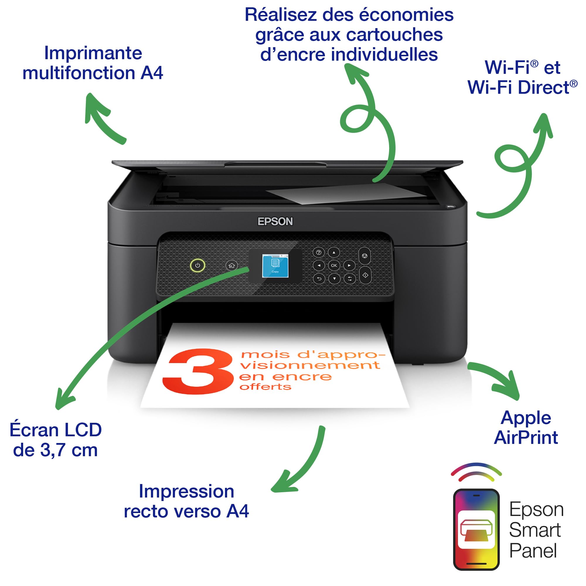 Expression XP-3200 A4 Inkjet All-in-One Printer - Print, Scan, Copy | Includes 3 Months Free Ink with ReadyPrint Flex Subscription | Perfect for Home Office, Small Business & Remote Work
