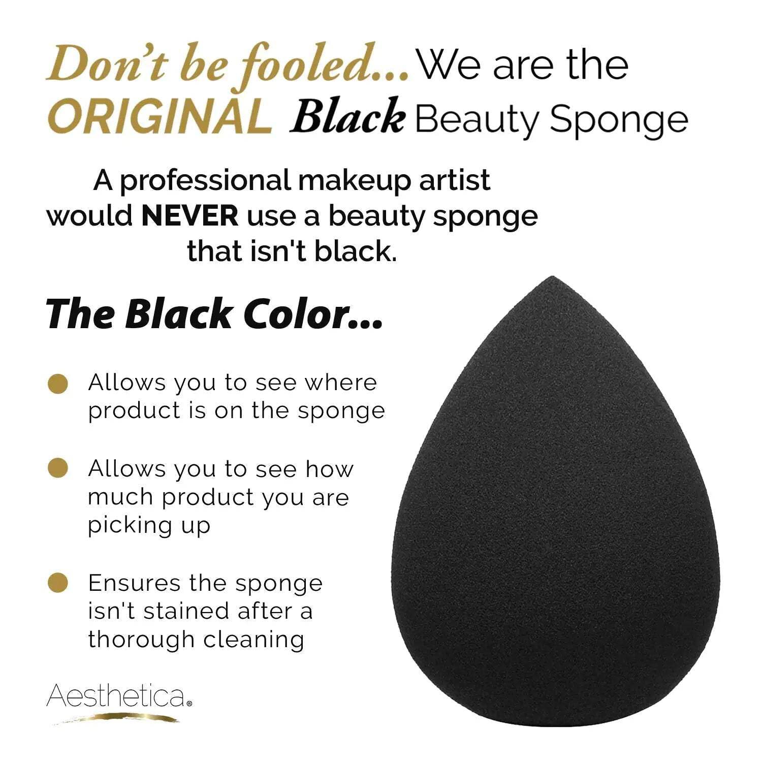 Aesthetica Cosmetics Latex-Free Vegan Beauty Blender Sponge - Soft Makeup Sponge for Powder, Cream & Liquid Foundation - Perfect for Flawless Blending & Airbrush Finish - Home & Professional Makeup Application
