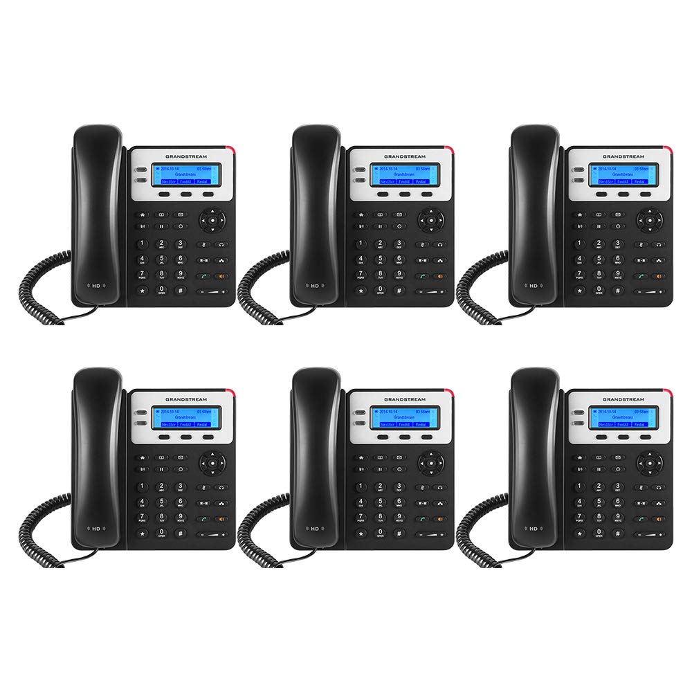 Grandstream GXP1620 IP Phone - 2 SIP Accounts, 3-Way Conferencing, Multi-Language Support - 6-Pack Bundle for Small Business VoIP Communication