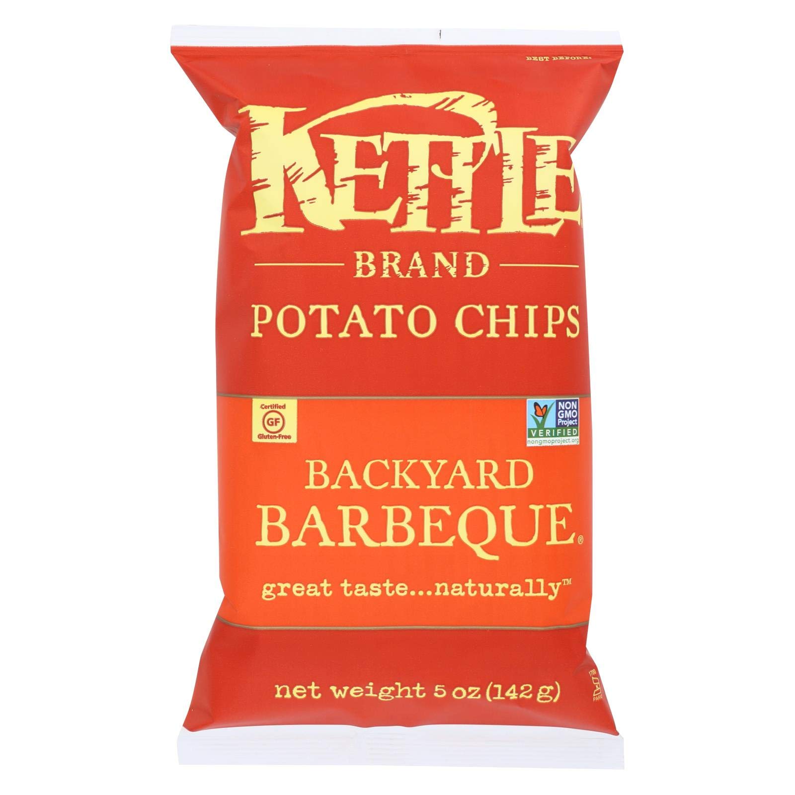 Kettle Brand Backyard Barbeque Potato Chips - 5 Ounce Bags (Pack of 15) | Crunchy Snacks for Parties, Picnics & Game Nights
