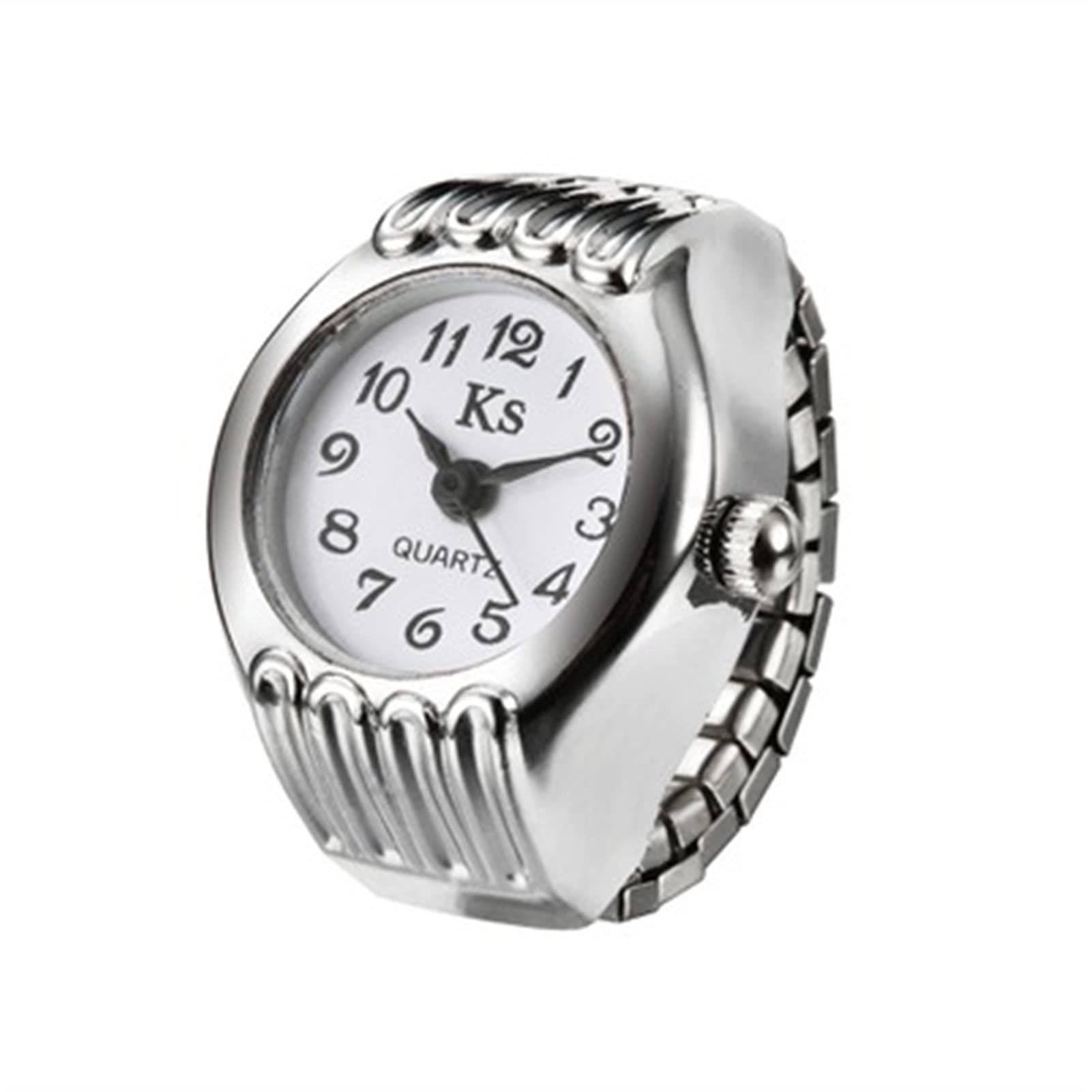Fashion Women's Ring Watch - Stretch Quartz Finger Jewelry for Daily Wear