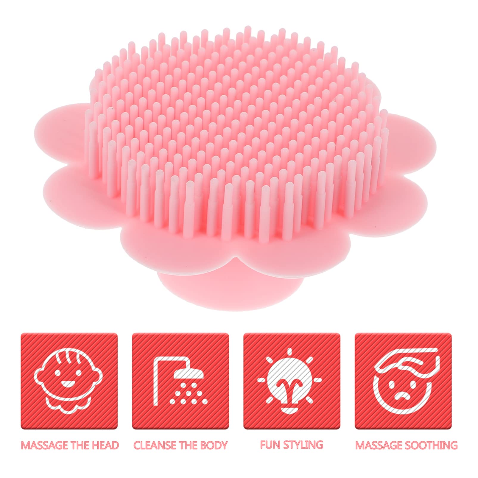 Baby Hair Brush & Scalp Exfoliator - Gentle Hair Massager & Dandruff Scrubber for Newborns, Toddlers & Kids (Pink) - Perfect for Bath Time & Sensitive Scalp Care