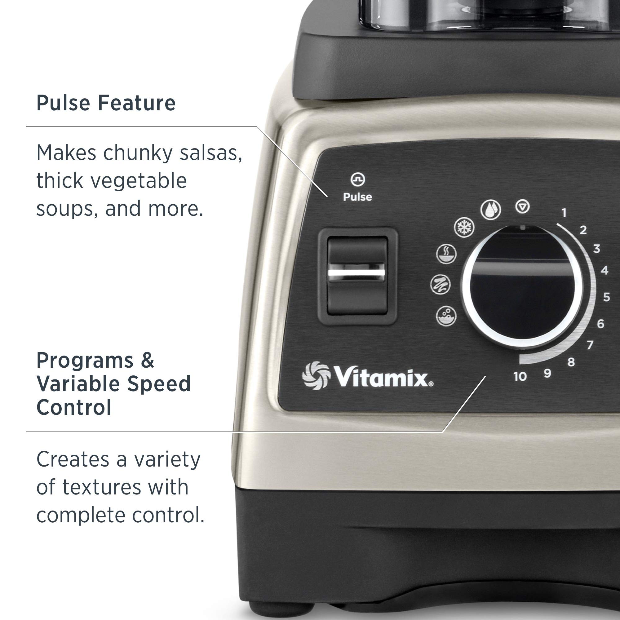 Vitamix Professional Series 750 Blender - High-Performance 64oz Countertop Blender with Self-Cleaning, Low-Profile Container & Blade Scraper (Black & Grey) - Perfect for Smoothies, Soups, Nut Butters & Professional Kitchen Use