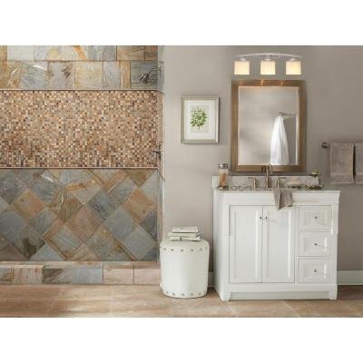 Hampton Bay 15041 3-Light Brushed Nickel Vanity Light - Modern Bathroom Lighting Fixture for Mirror, Dresser & Makeup Area
