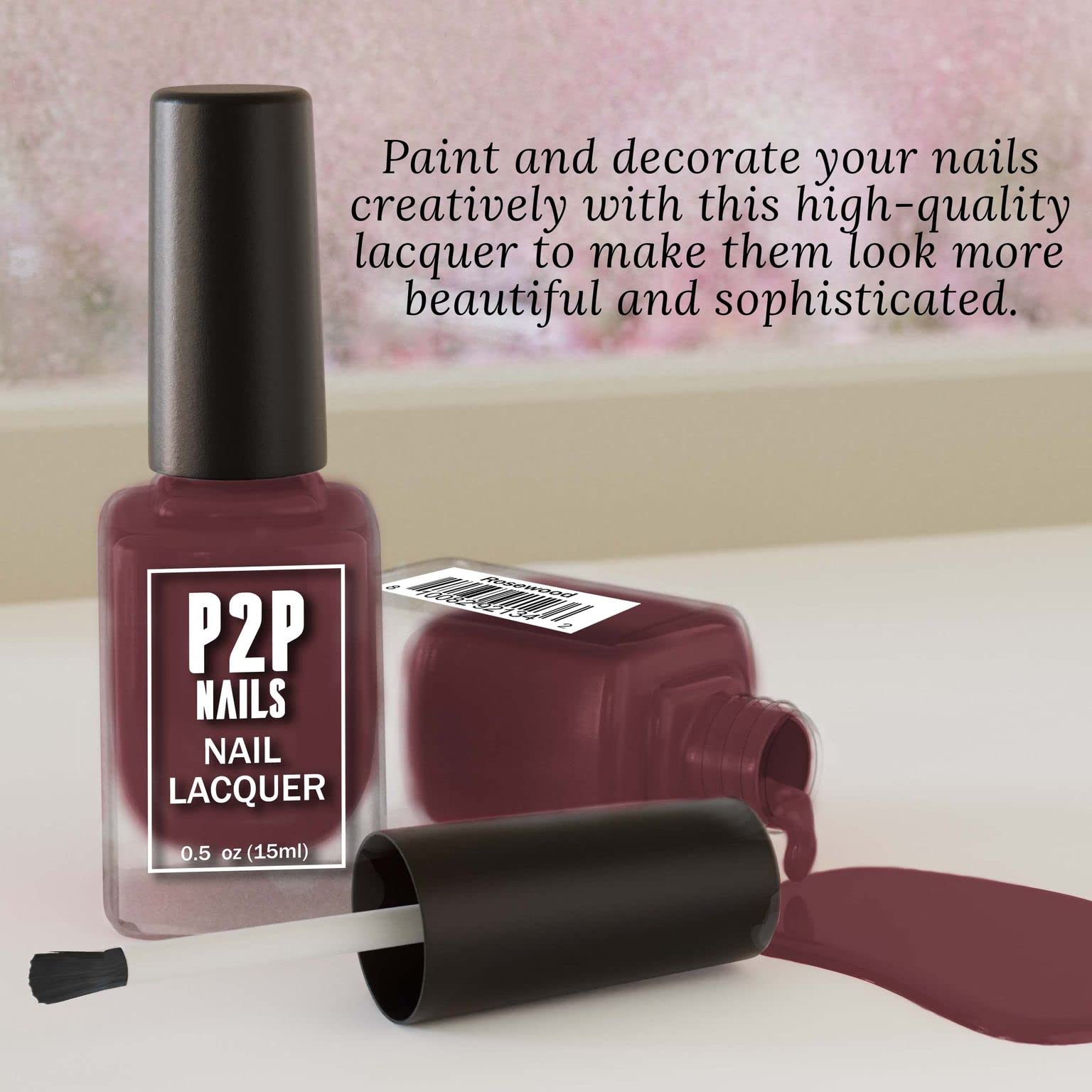 Long-Lasting Pink Nail Polish - Quick Dry Non-Chip Gel Nail Lacquer - Salon Quality Rosewood Nail Polish for All Seasons - Perfect for Manicures, Pedicures & Special Occasions