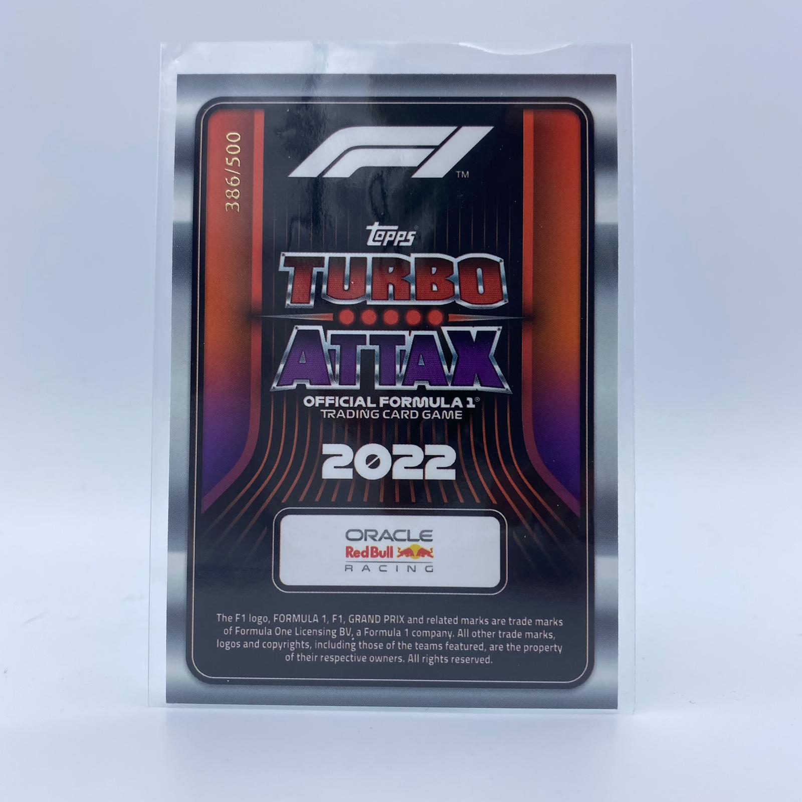 Max Verstappen #299 F1 Superstar Turbo Attax 2022 Trading Card - Limited Edition 386/500 - Perfect for F1 Fans & Collectors - Race Day Memorabilia & Sports Collectibles