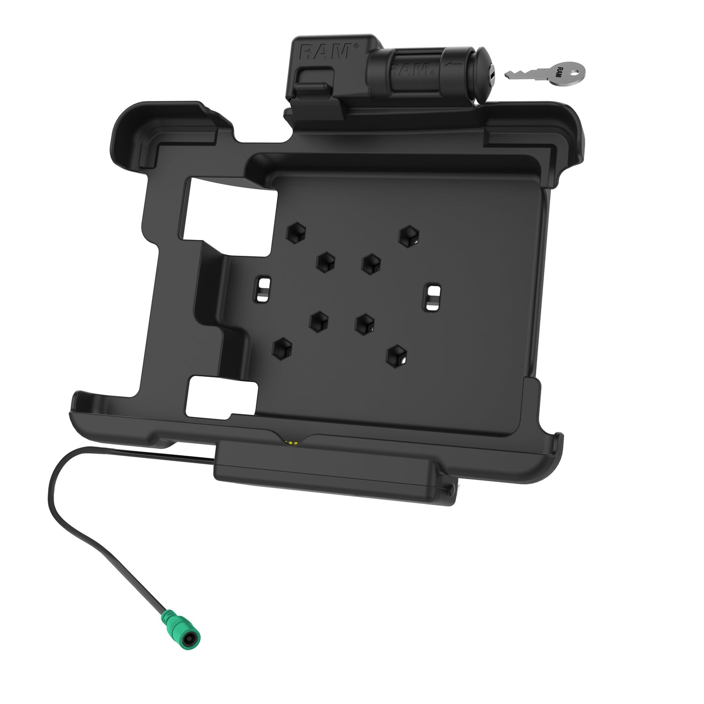 GDS® Key Locking Powered Dock for Zebra XSLATE L10 (RAM HOL ZE15PKLU) - Secure Charging Station for Rugged Tablet in Warehouse & Retail Environments