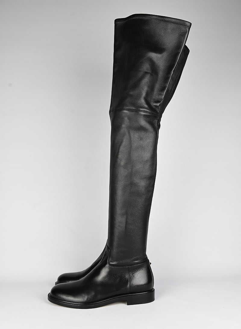 Valentino Black Thigh High Boots Size 39 - Elegant & Stylish for Evening Parties & Night Out