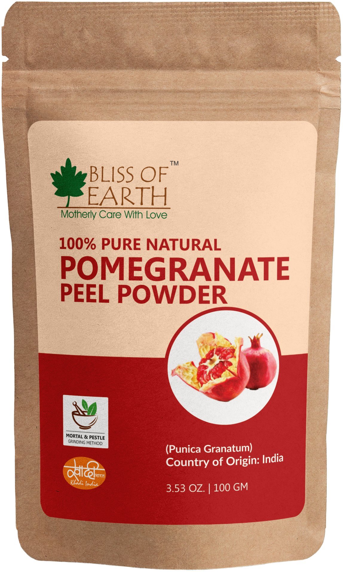 Bliss of Earth™ 100% Pure Natural Pomegranate Peel Powder (100g) - Acne Treatment, Wrinkle Remover, Sore Throat Relief | Anar Powder for Skin Care & Herbal Remedies | Perfect for DIY Face Masks & Natural Healing