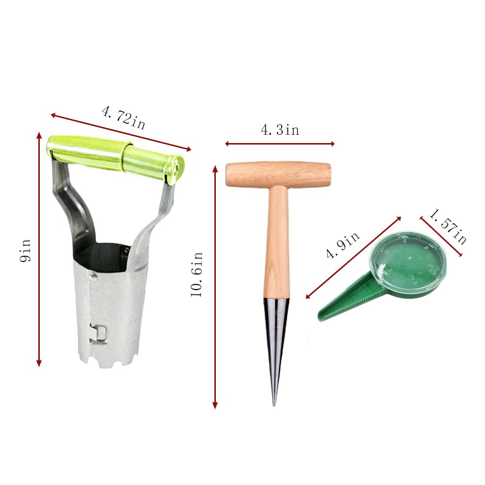 Stainless Steel Bulb Planter with Wood Handle - Perfect for Tulips & Daffodils Planting