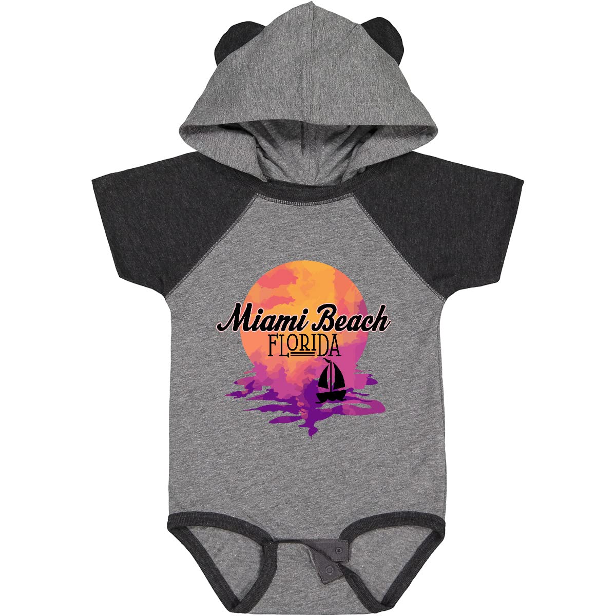 Inktastic Miami Beach Florida Sunset Baby Bodysuit - Cute Vacation Outfit for Boys & Girls - Perfect for Beach Trips, Family Photos & Tropical Themed Parties