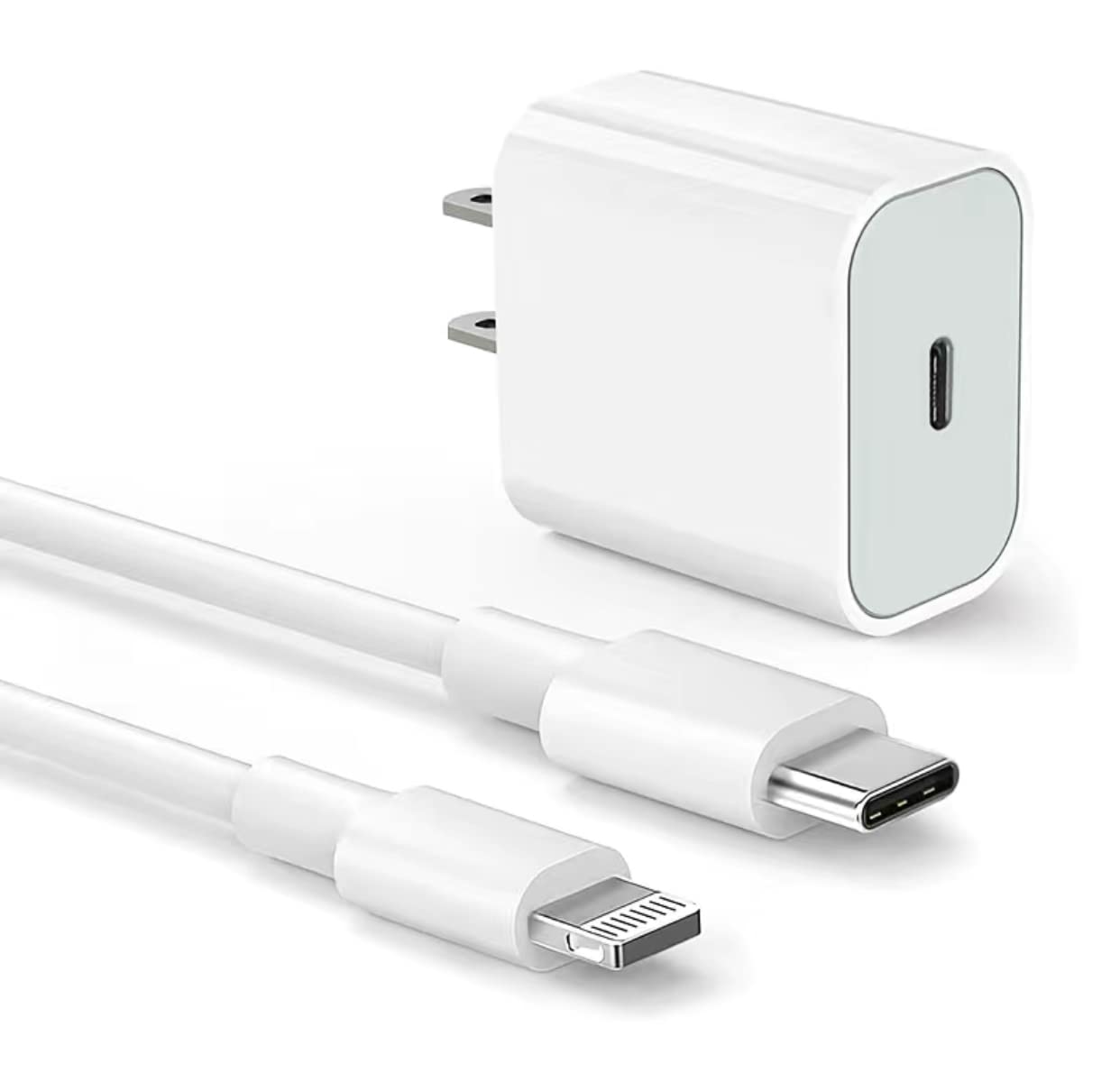 Apple MFi Certified 20W USB-C Fast Charger with Cable - Compatible with iPhone 14/13/12, iPad Pro/Air - Quick & Reliable Charging for Home, Office & Travel