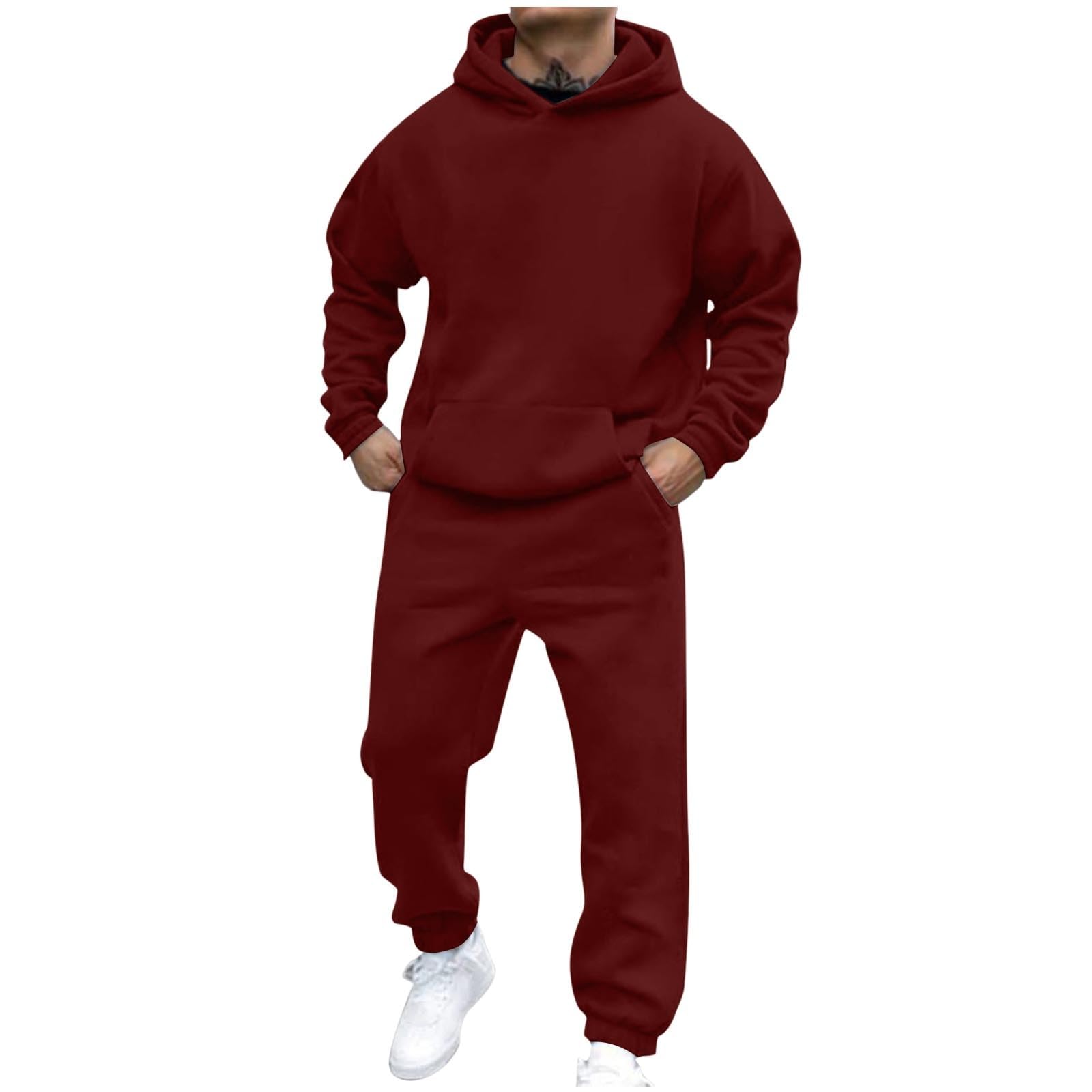 Men's 2-Piece Jogger Set - Comfortable Lounge Sweatshirt & Pants Matching Outfit for Casual Wear, Home Relaxing, and Gym Workouts
