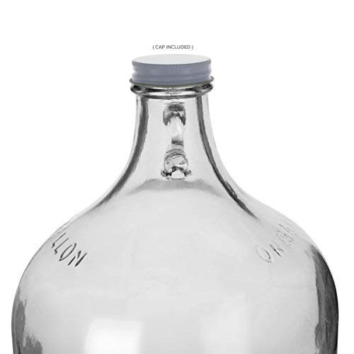 1 Gallon Glass Jugs with 38mm White Metal Screw Caps - Set of 12 - Perfect for Home Brewing, Kombucha Making, and DIY Craft Storage