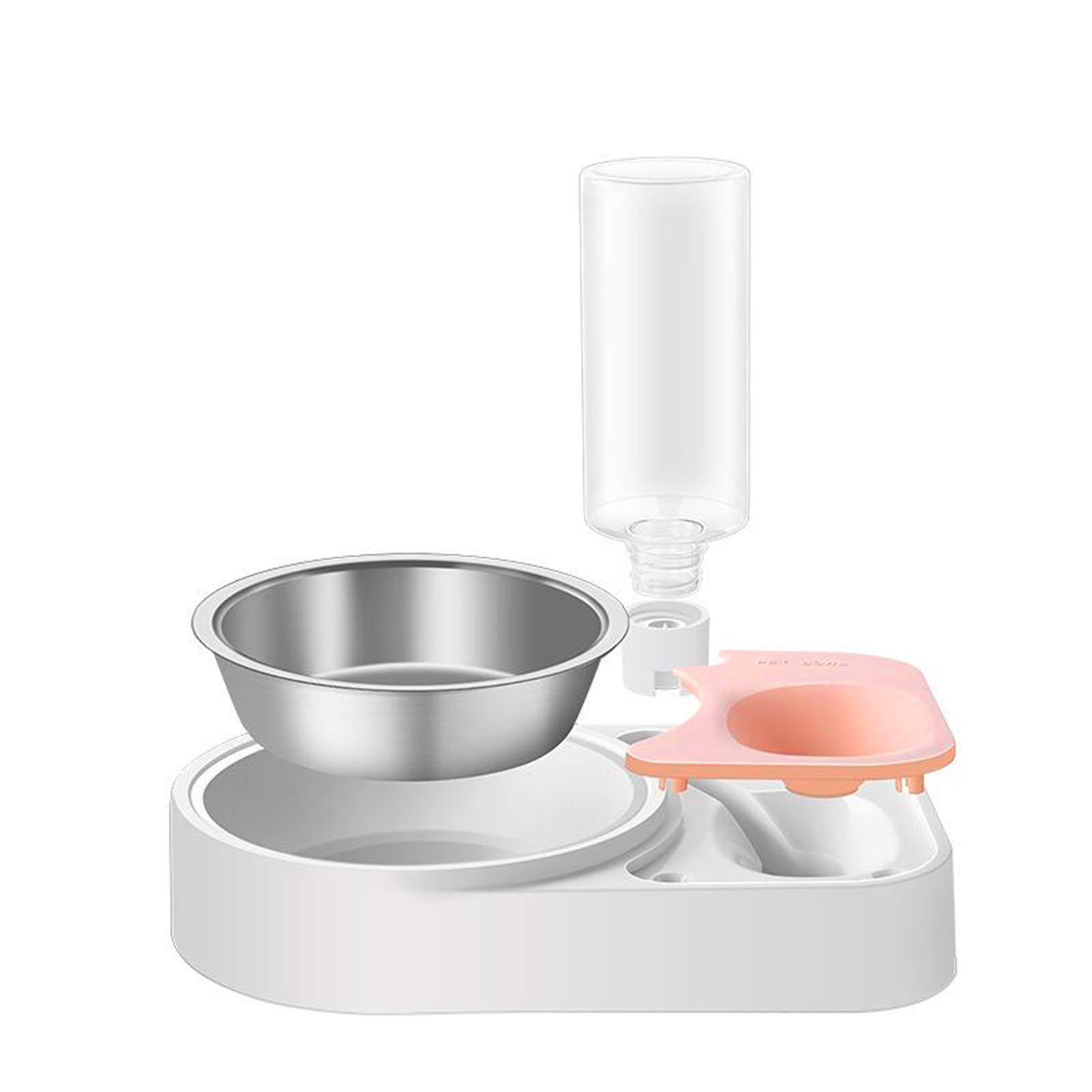 Automatic Pet Water & Food Bowl Set for Dogs & Cats - SECRET DESIRE Pink Pet Feeder with Water Bottle | Perfect for Home, Travel & Outdoor Use
