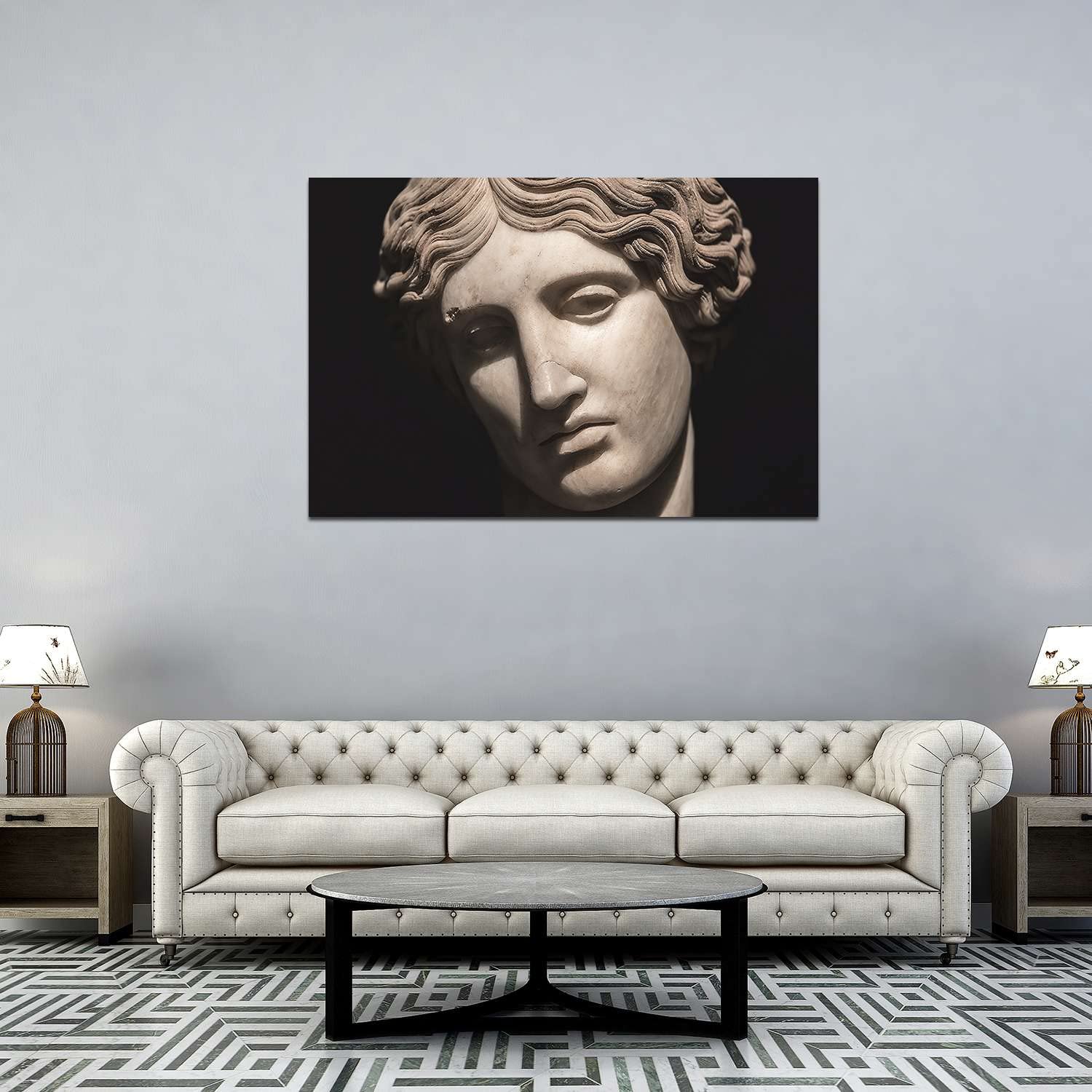 Venus of Milo Statue Canvas Wall Art - 24x36 Inch Framed Modern Home Decor for Bedroom, Living Room & Office - Classic Greek Sculpture Print for Contemporary Interior Design