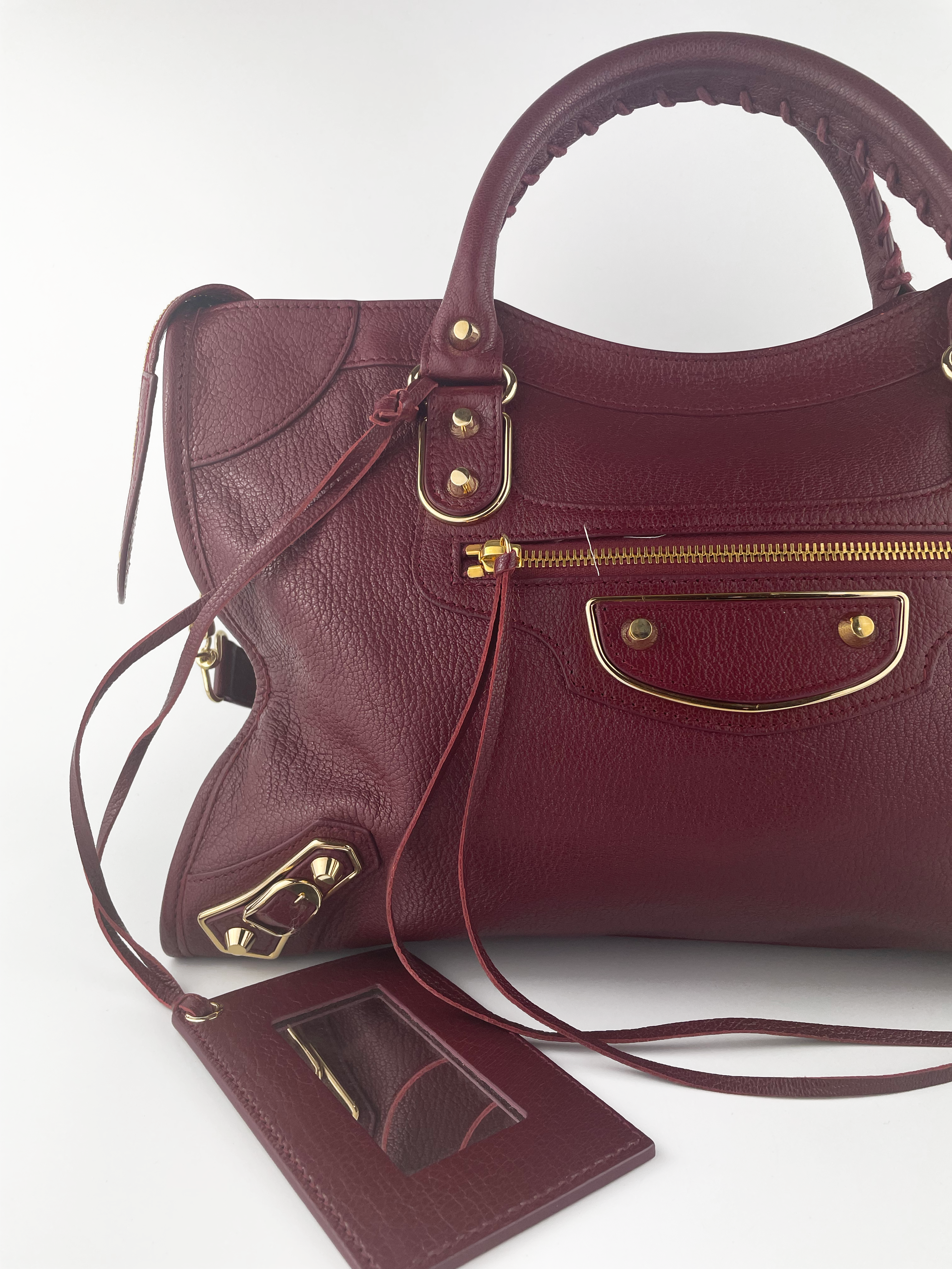 Balenciaga Burgundy City Bag - Stylish Leather Handbag for Women, Perfect for Work, Travel & Everyday Use