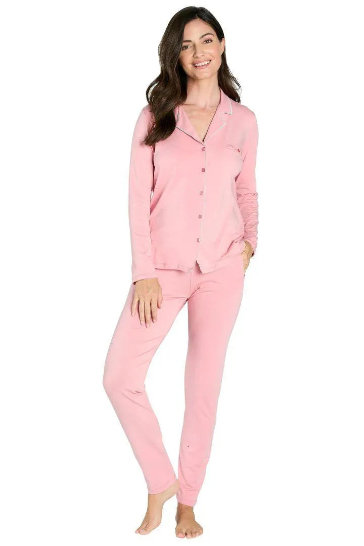 Brenda Women's Long Sleeve Pajama Set - Soft Cotton Sleepwear for Women, Cozy Loungewear for Nighttime Relaxation and Sleepovers