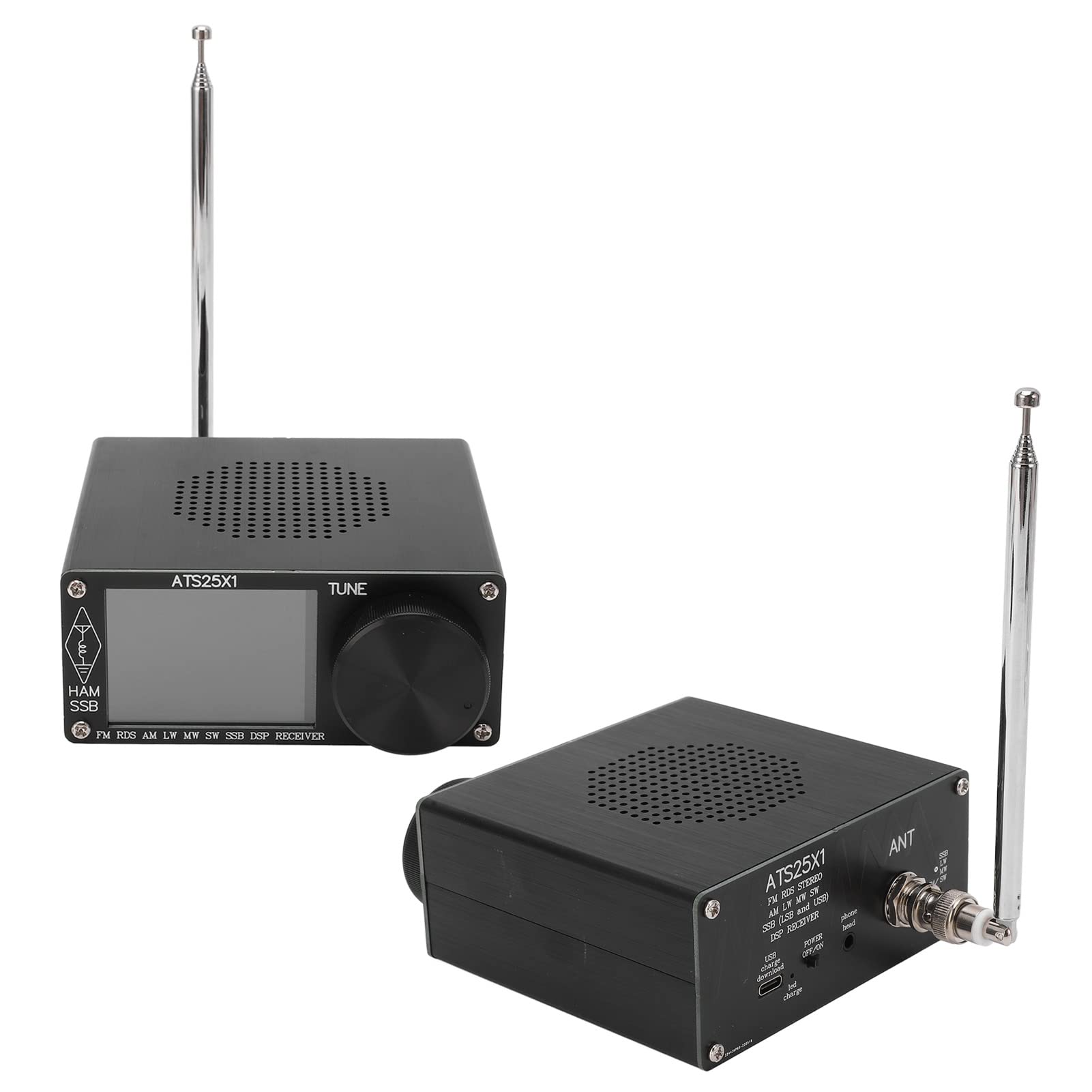 FTVOGUE Ats25X1 Upgraded 2.4' Si4732 Full Band Radio Receiver - Portable AM/FM/SW/LW Radio with Digital Display for Home, Travel & Emergency Use