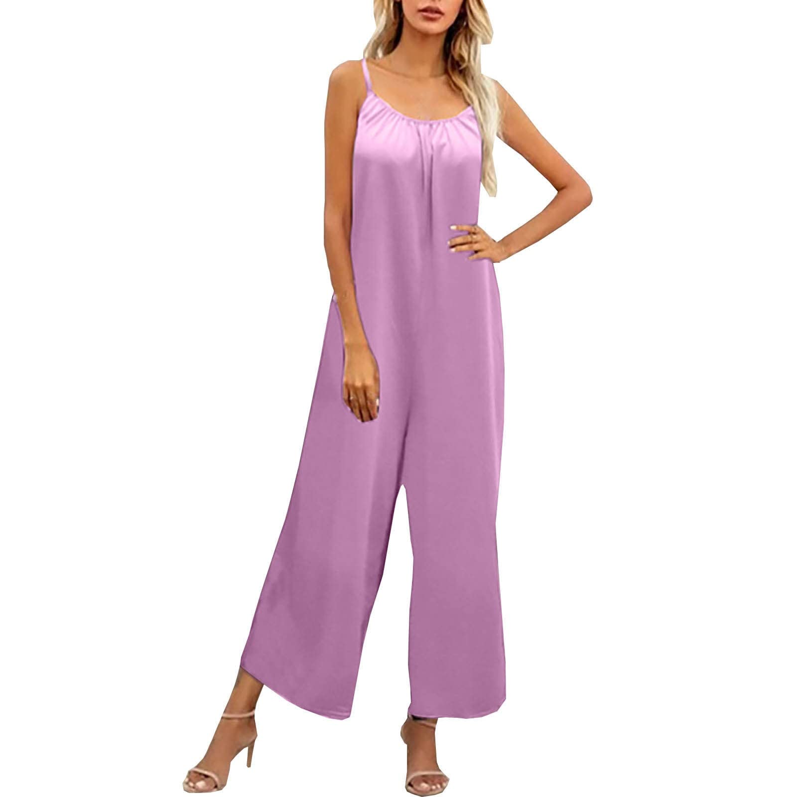 Posijego Women's Casual Sleeveless Strappy Jumpsuit - Trendy One Piece Overalls for Ladies | Perfect for Summer Outings, Beach Vacations & Street Style Fashion