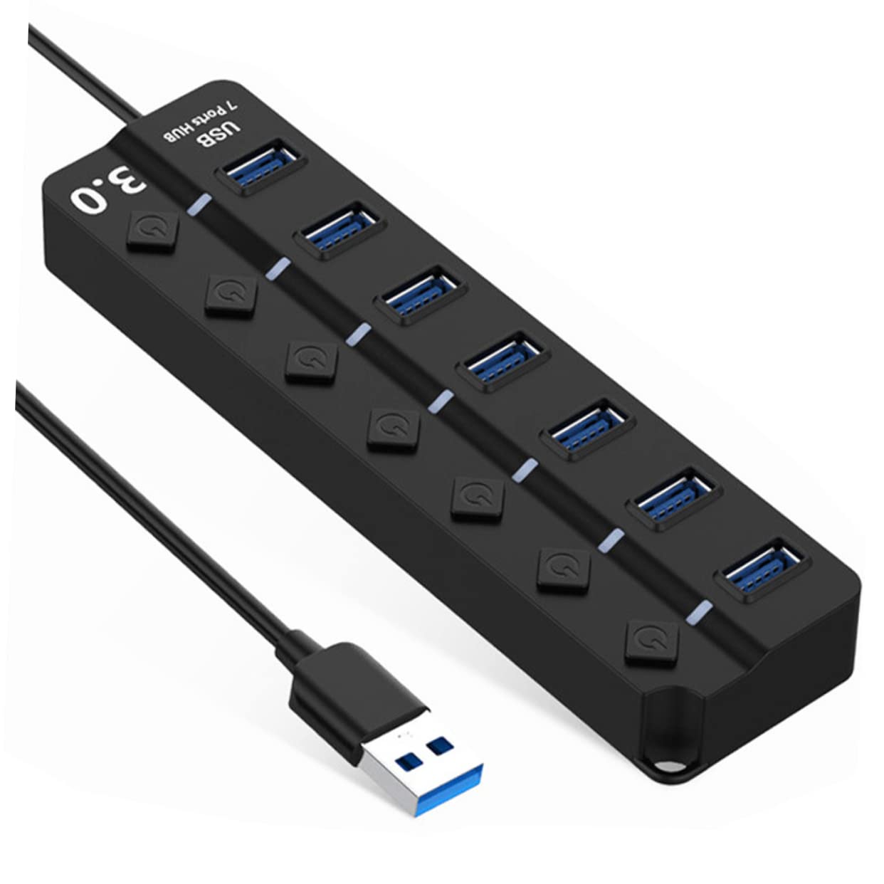 Homoyoyo 4-Port USB Hub with External Power Supply - High-Speed USB 3.0 Expander for Laptop, PC, MacBook - Extra USB Ports for Charging, Data Transfer, Keyboard, Mouse & More - Perfect for Home Office, Gaming & Workspace Setup