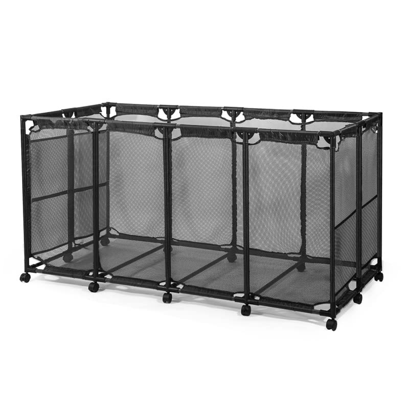 Large Rolling Pool Storage Cart with Nylon Mesh Baskets - 65