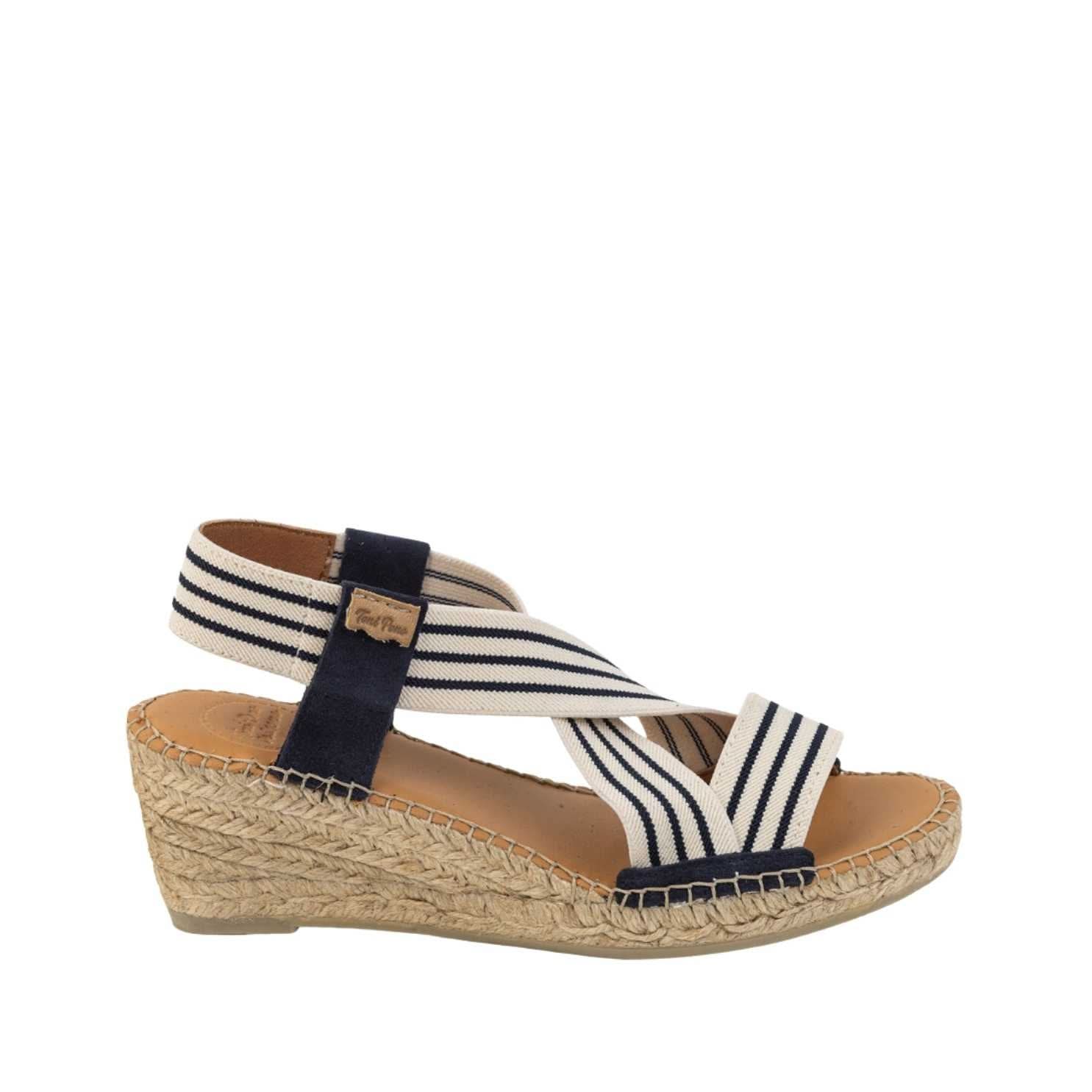 Women's Elastic Fabric Wedge Espadrille Shoes - Comfortable Summer Sandals for Casual Outings, Beach Vacations & Date Nights