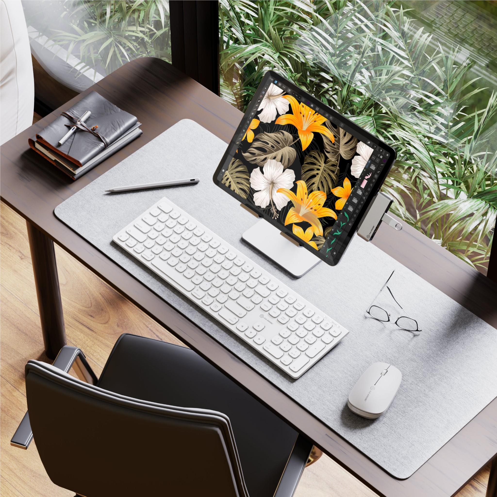 Alogic Echelon USB-C Rechargeable Bluetooth Full-Size Keyboard for Mac - Wireless Mechanical Keyboard with Backlit Keys (White) | Perfect for Office, Home & Gaming Use