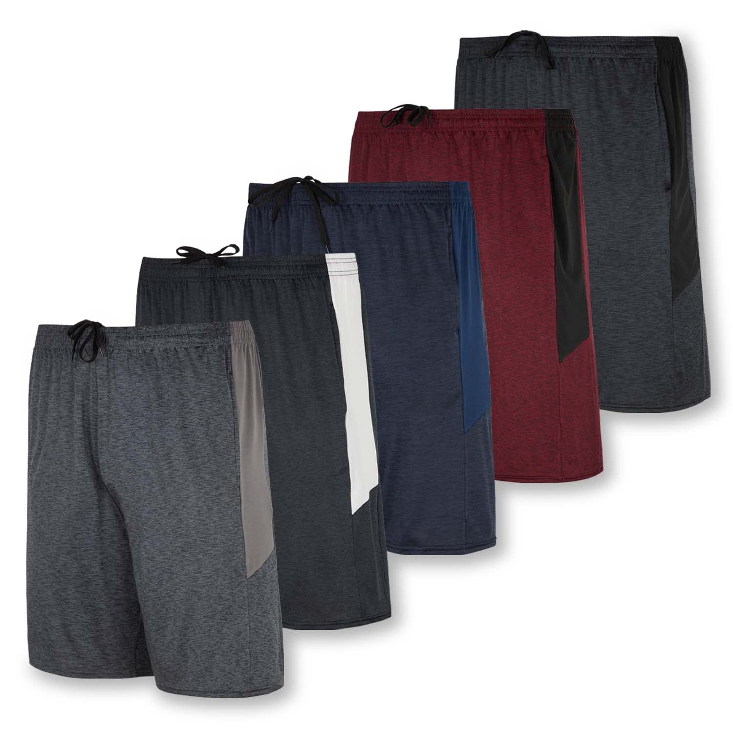 5 Pack Men's Dry-Fit Sweat Resistant Athletic Shorts - Moisture Wicking Workout Shorts for Running, Gym & Sports | Lightweight & Breathable Activewear