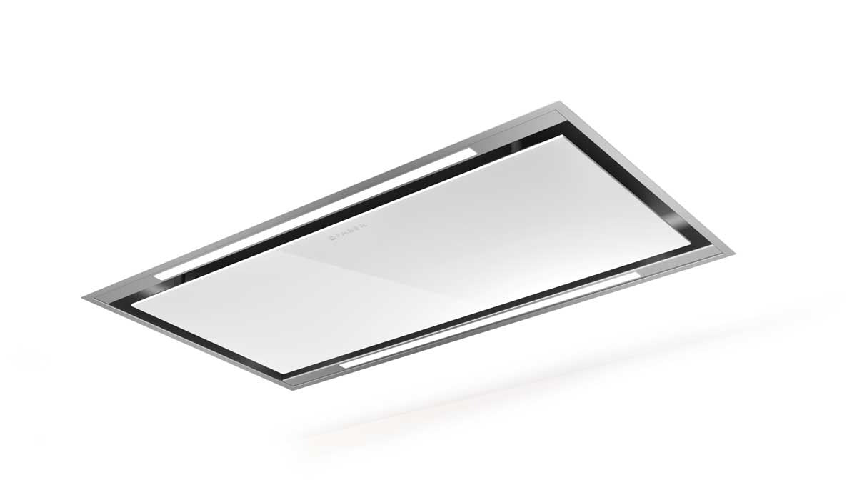 Faber Stratus Isola White Glass Ceiling Mount Island Range Hood - 36