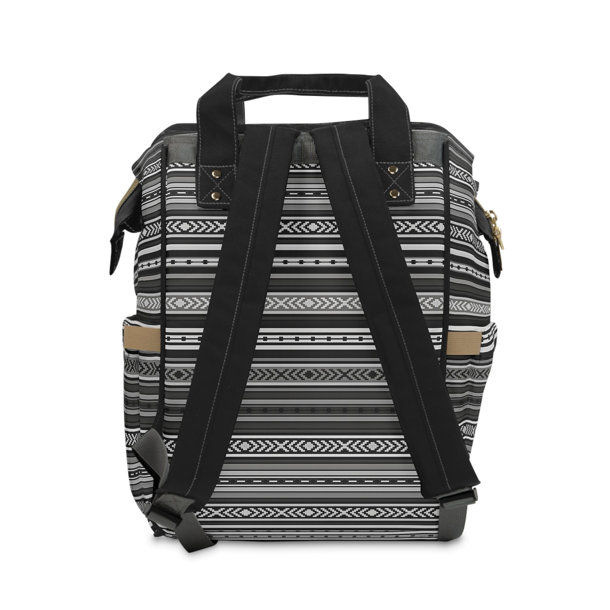 Gray Santa Fe Southwestern Diaper Backpack - Multifunctional Baby Bag for Travel, Hiking & Daily Use with Parents & Caregivers