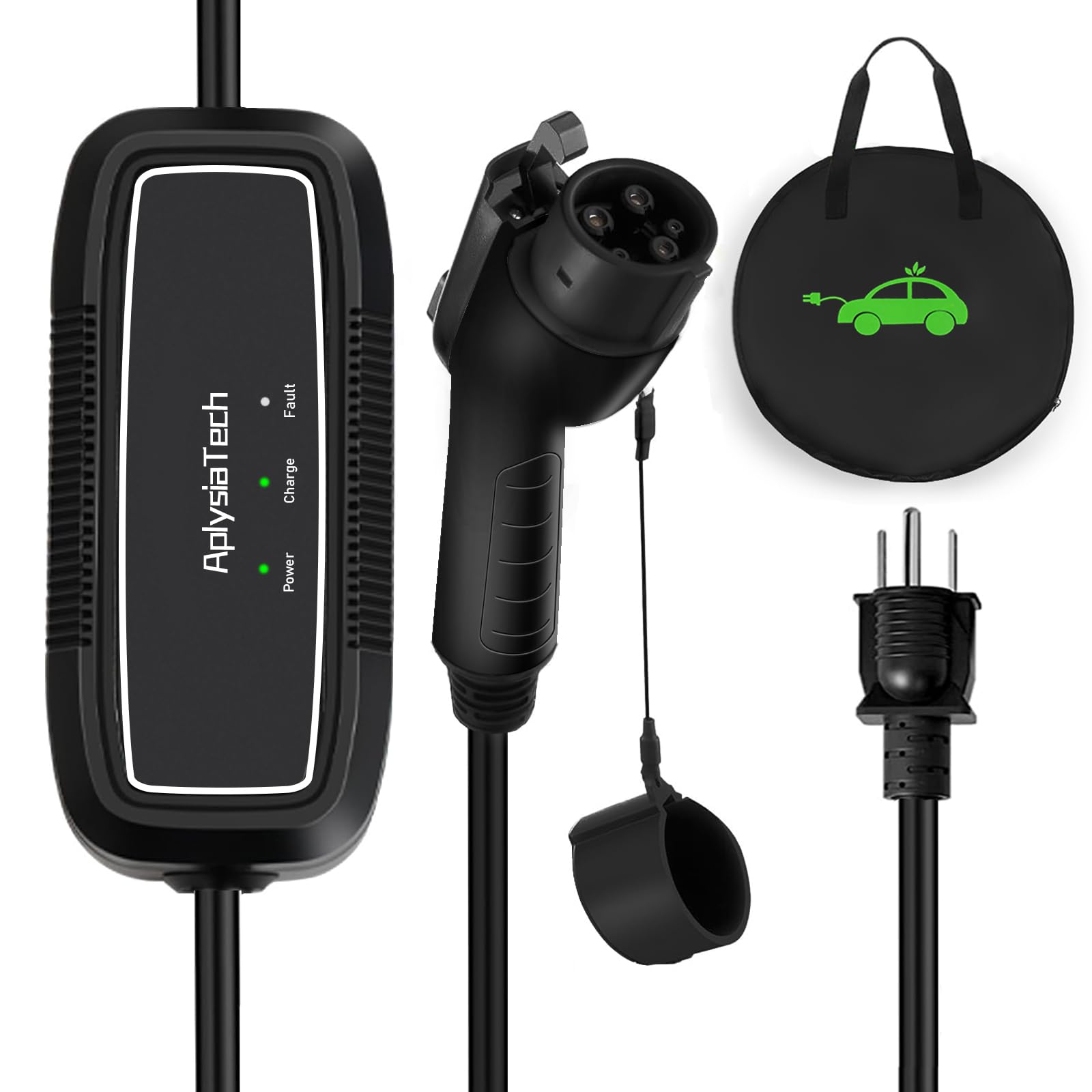 Portable Level 1 EV Charger - 15Amp 110V Electric Vehicle Charger with 21Ft Extension Cord, NEMA 5-15P Plug for Home Charging Station | SAE J1772 Compatible (Tesla Adapter Required) | Perfect for Home, Office & Emergency Roadside Charging