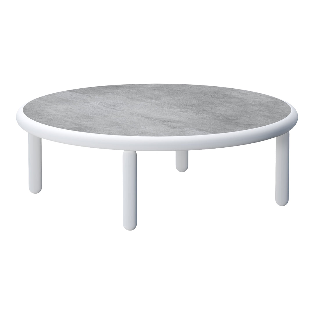 Large Round Outdoor Coffee Table - Weather-Resistant Patio Furniture for Garden, Poolside, and Backyard Relaxation
