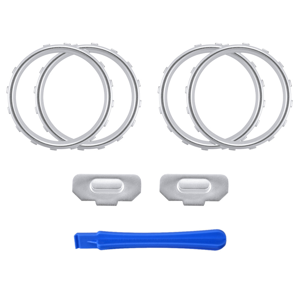 eXtremeRate Matte Chrome Silver Button Accent Rings for Xbox One Elite Controller - Custom Design Replacement Parts for Gaming Enthusiasts - Perfect for Competitive Play & Customization