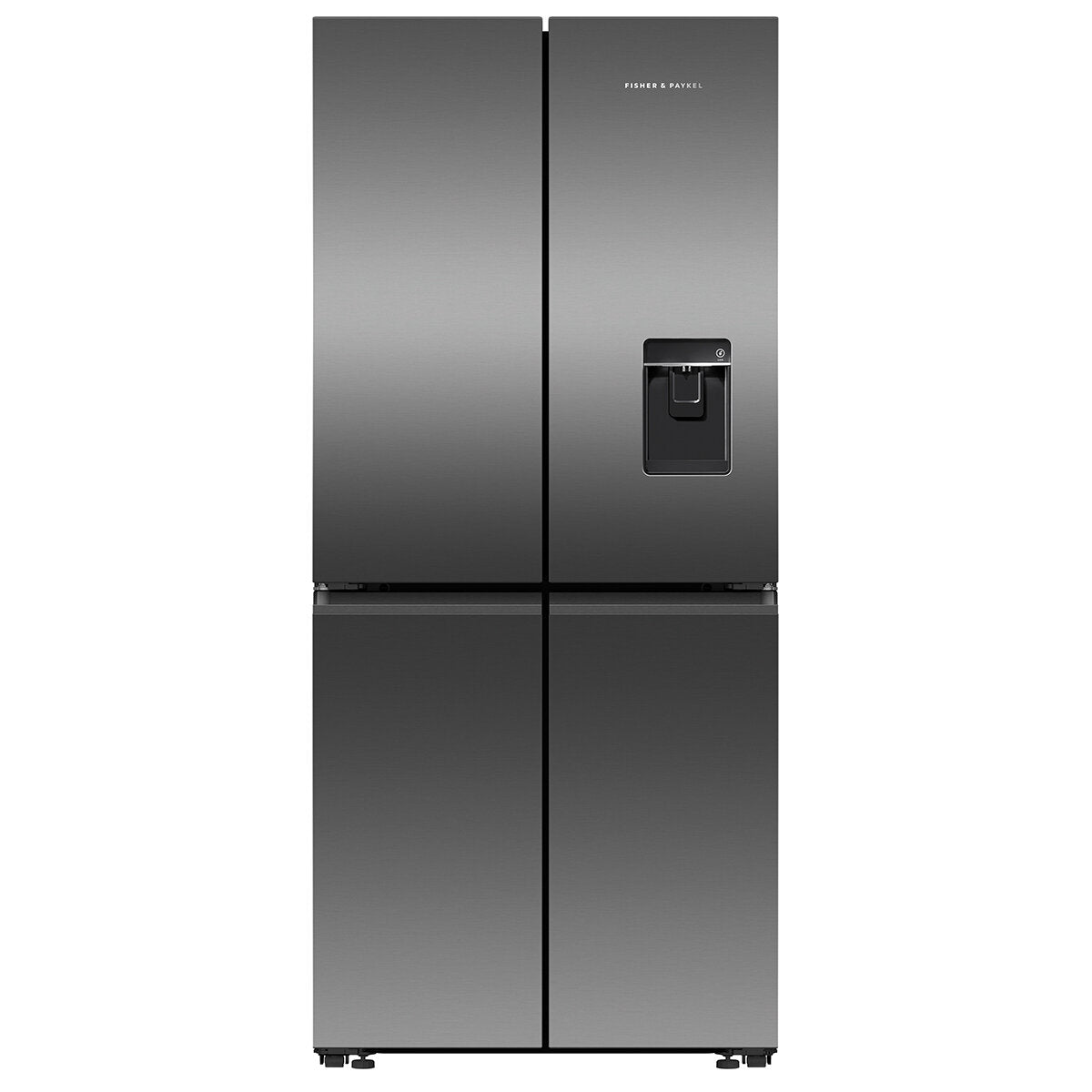 Fisher & Paykel RF500QNUB1 498L Quad Door Refrigerator with Ice & Water Dispenser - Black Stainless Steel | Large Capacity Smart Fridge for Modern Kitchen & Family Use