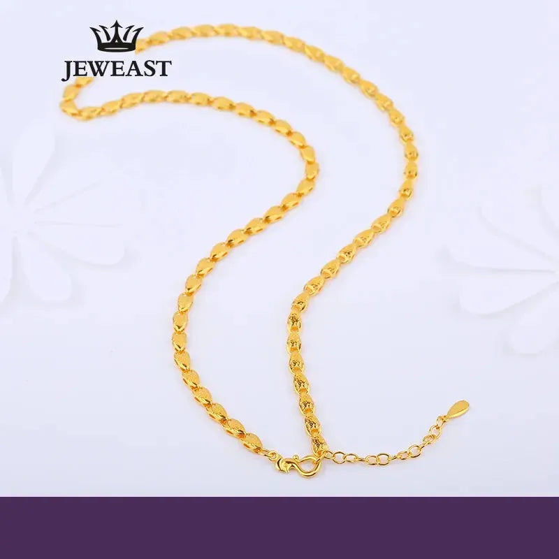 24K Pure Gold Necklace Real AU 999 Solid Gold Chain - Trendy Lucky Chinese Characters Pendant - Upscale Fine Jewelry for Women & Men - Perfect Gift for Anniversary, Birthday & Valentine's Day - Hot Sell 2023
