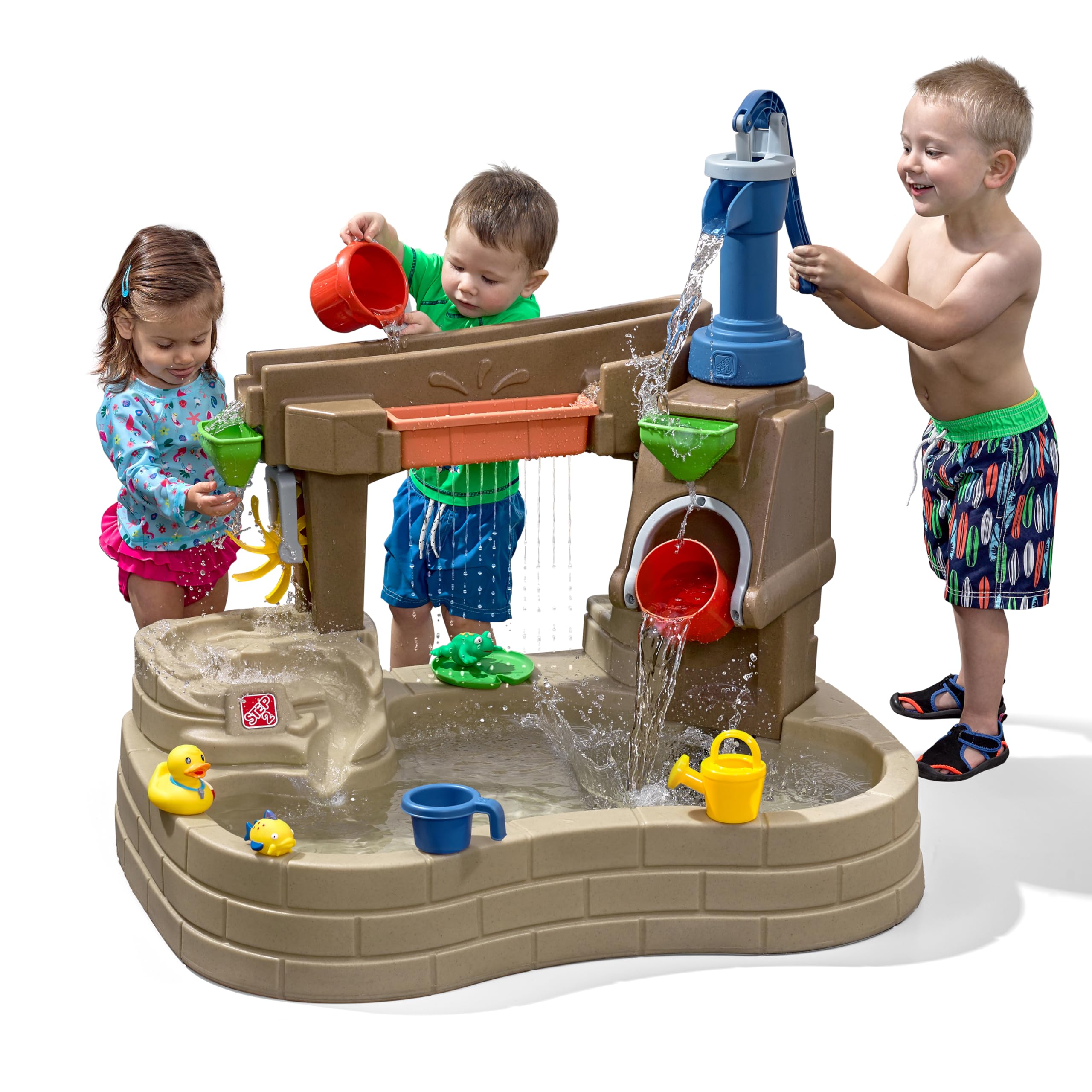 Step 2 Pump & Splash Discovery Pond Water Table - Outdoor Sensory Play Toy for Toddlers Ages 2+ with 10 Accessories - Summer Water Activity Table for Kids - Perfect for Backyard, Patio & Preschool Play