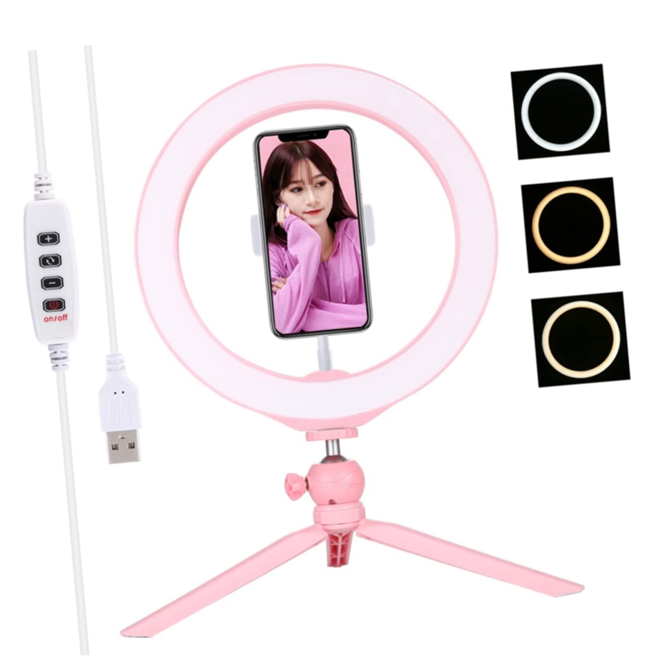 Hemobllo 2-Pack Dimmable Ring Light with Tripod Stand - for Photography, Makeup & Phone Videos