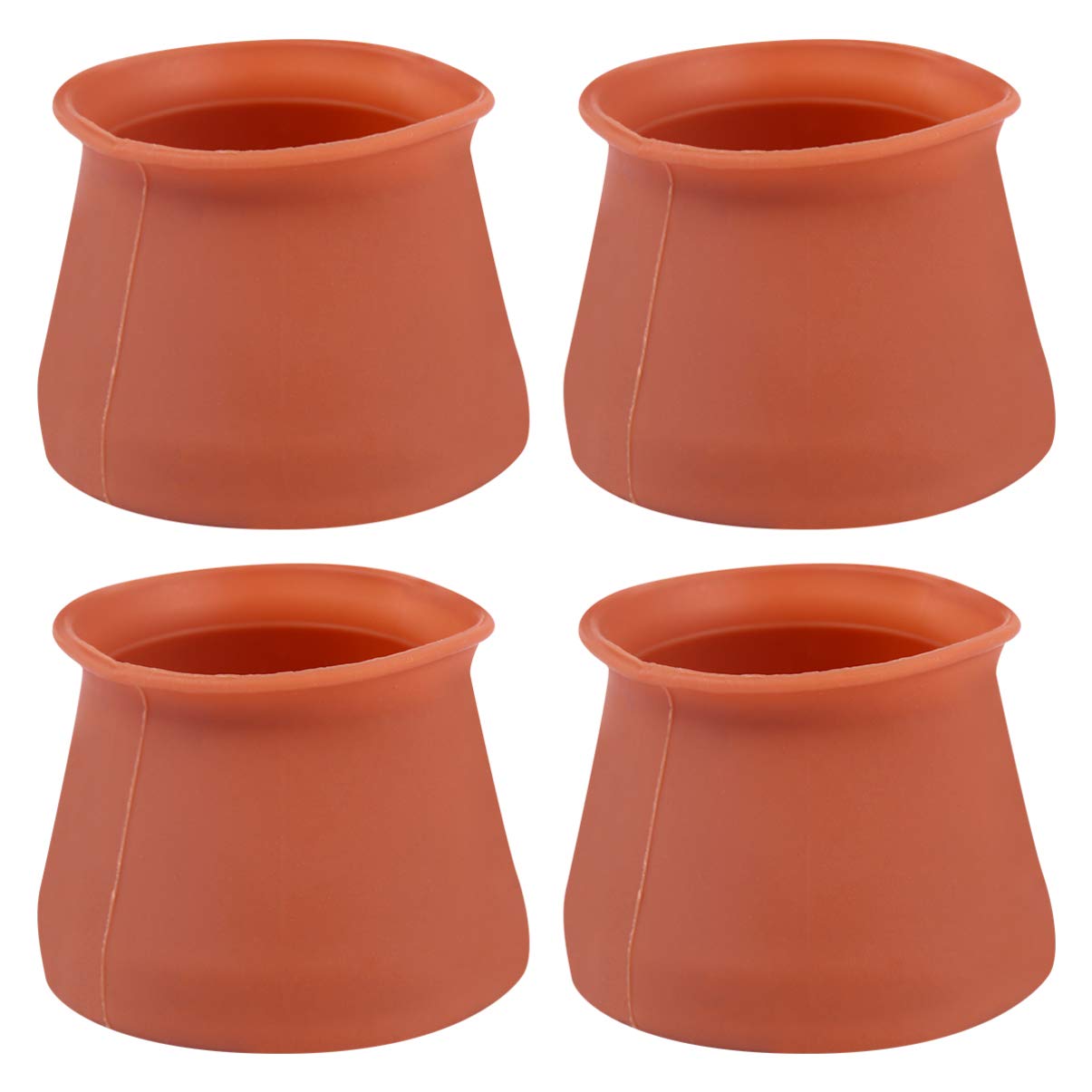 VOSAREA 4Pcs Silicone Furniture Leg Caps - Anti-Slip Round Chair Leg Protectors, Floor Protectors for Chairs, Tables & Sofas (Brown) - Perfect for Hardwood Floors & Tile Protection