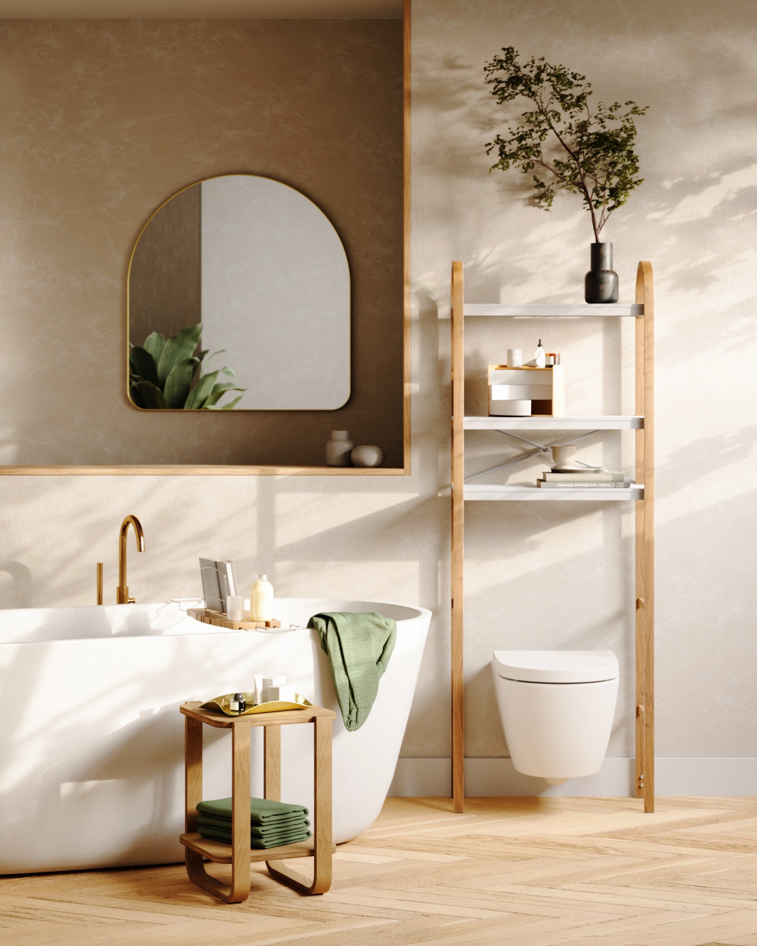 Bellwood Over the Toilet Shelf - Space Saving Bathroom Storage Organizer for Towels, Toiletries & Decor - Perfect for Small Bathrooms & Powder Rooms