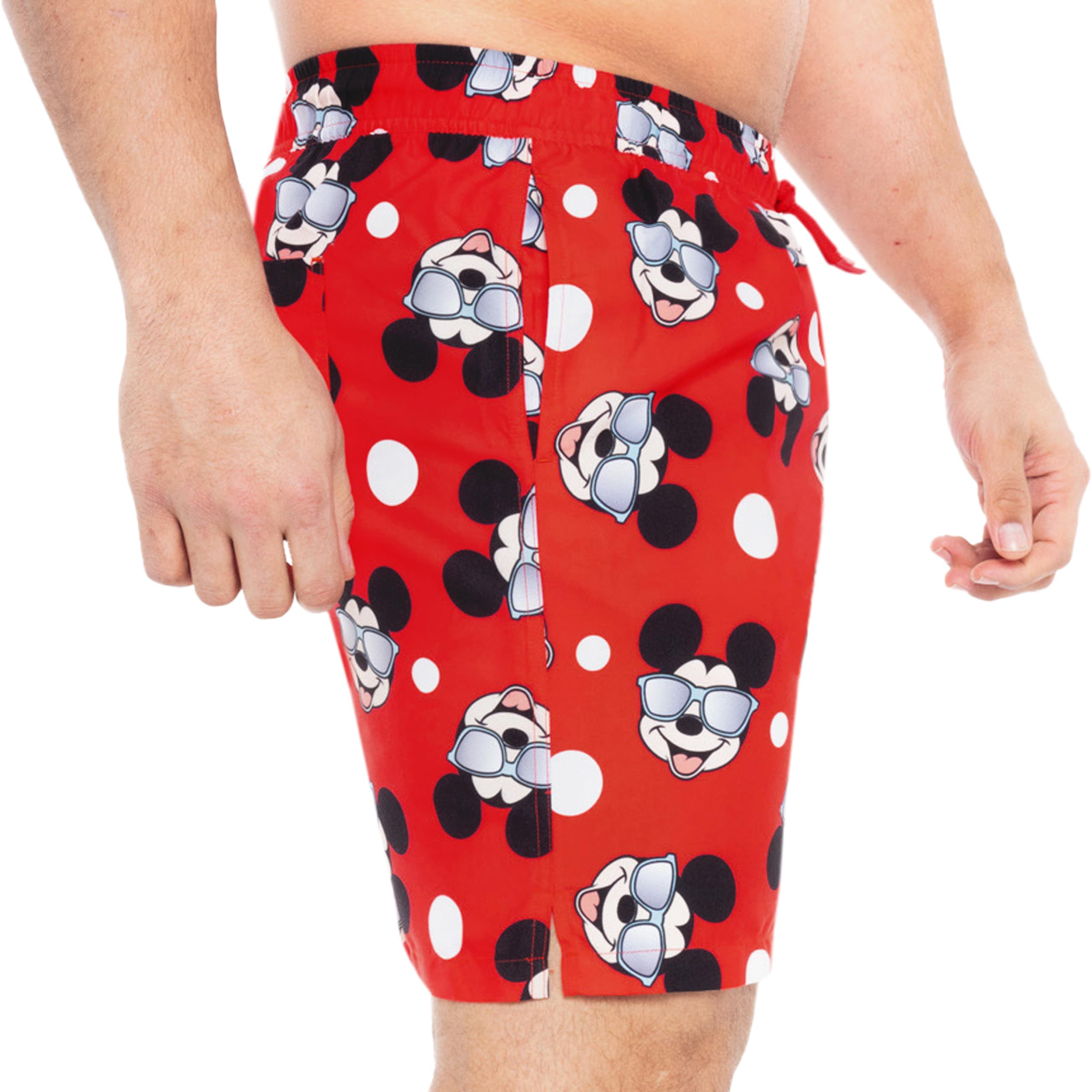 Disney Mickey Mouse Men's Swim Trunks with Pockets - Quick Dry Beach Shorts for Swimming, Surfing & Summer Vacation | Novelty Swimwear for Pool Party, Water Park & Tropical Getaway